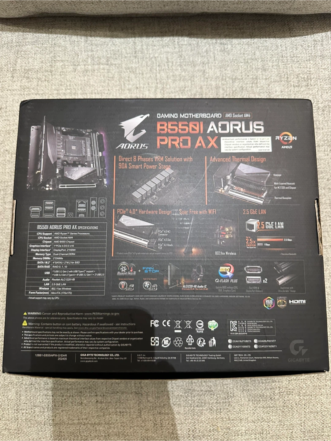 Gigabyte Aorus B550I Pro AX Motherboard - Like New! - photo 2