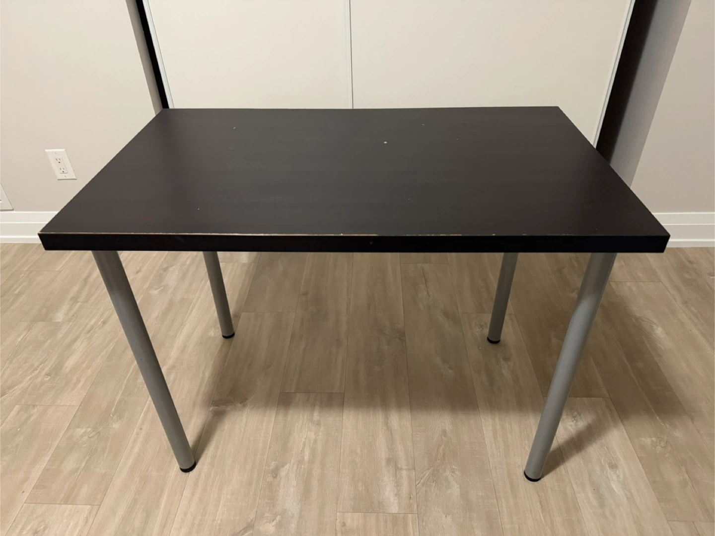 Black Desk with Silver Legs