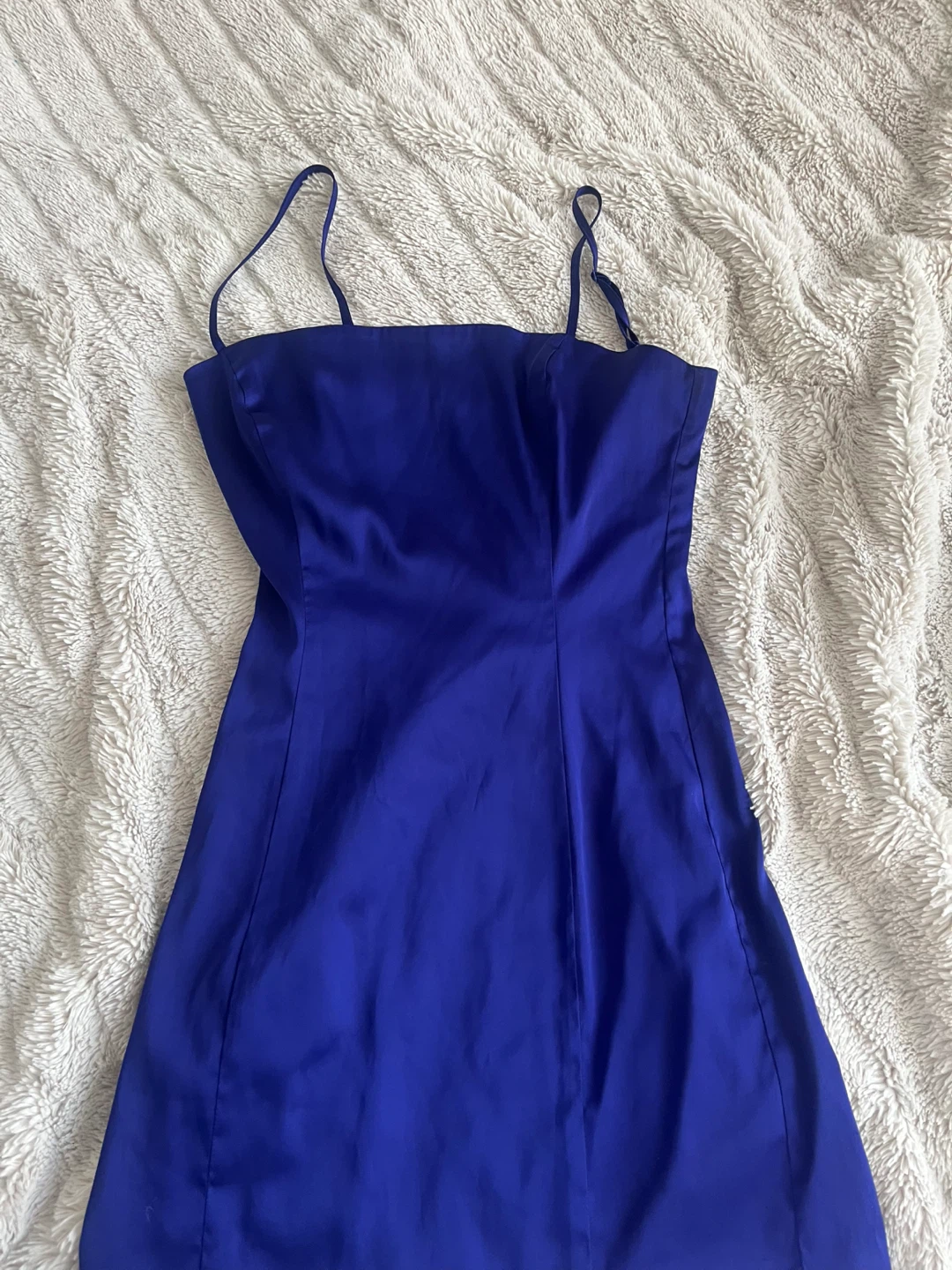Sunday Best Blue Mini Satin Dress - Size 0 - photo 3