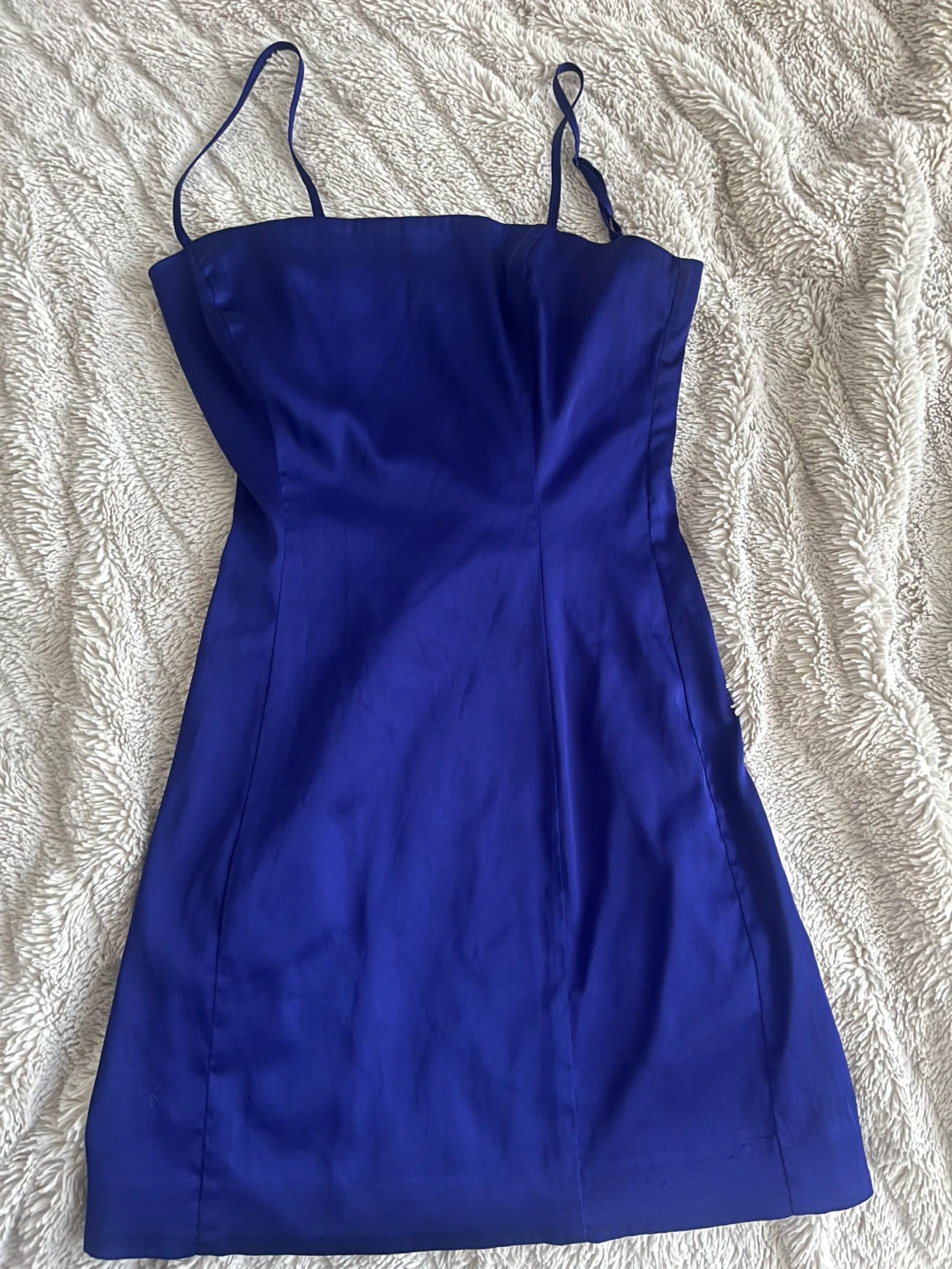 Sunday Best Blue Mini Satin Dress - Size 0 - photo 2