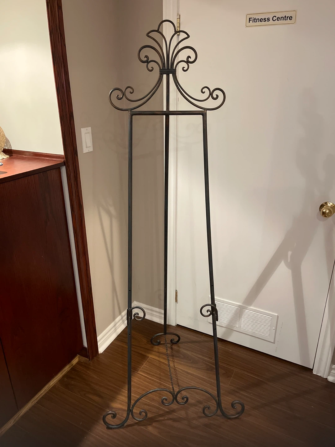 LARGE black rustic metal floor display easel
