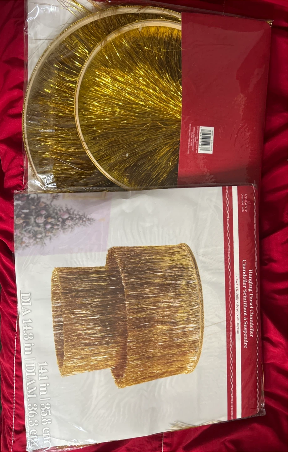 2 Ashland Hanging Tinsel Chandelier - New!