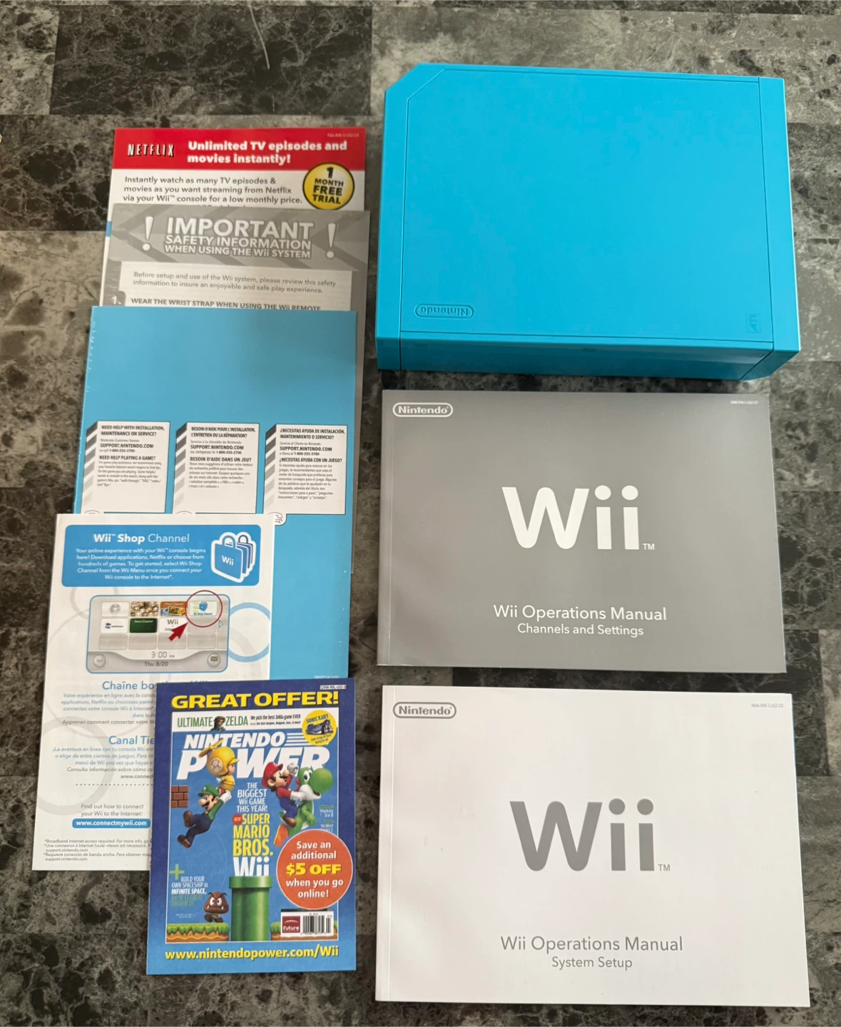 Nintendo Wii Limited Edition Blue Console Complete - photo 3
