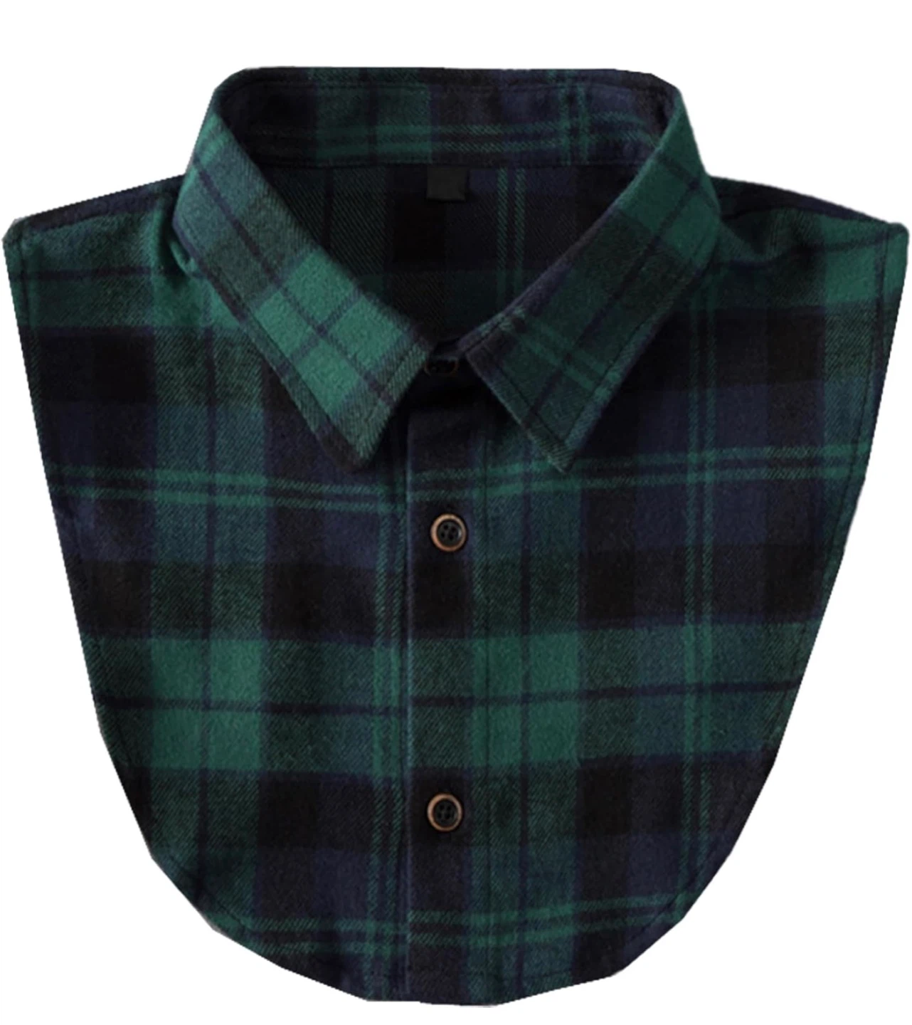Green Plaid Fake Collar