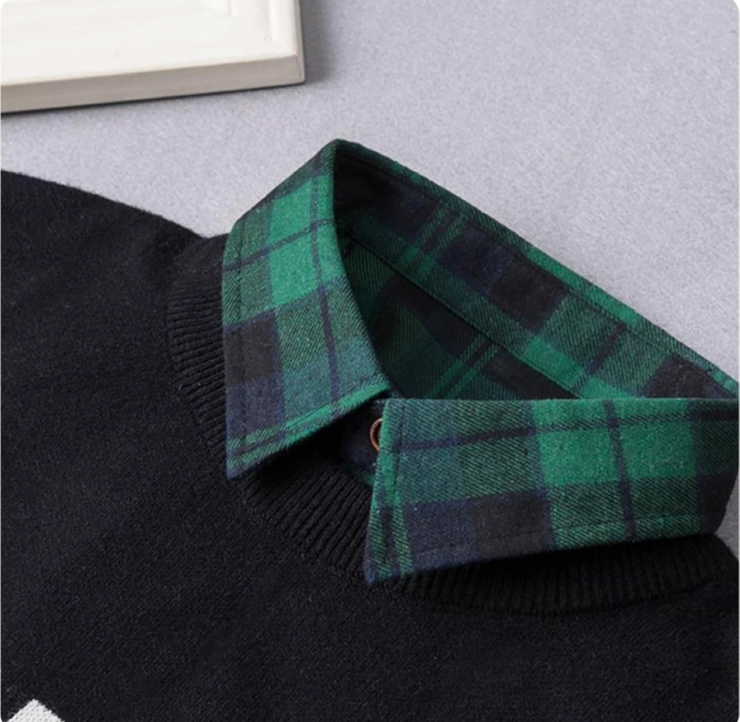 Green Plaid Fake Collar - photo 2
