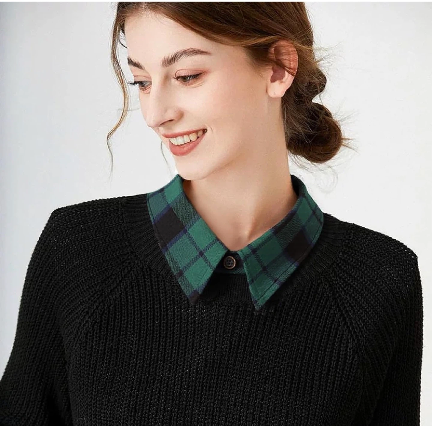 Green Plaid Fake Collar - photo 4