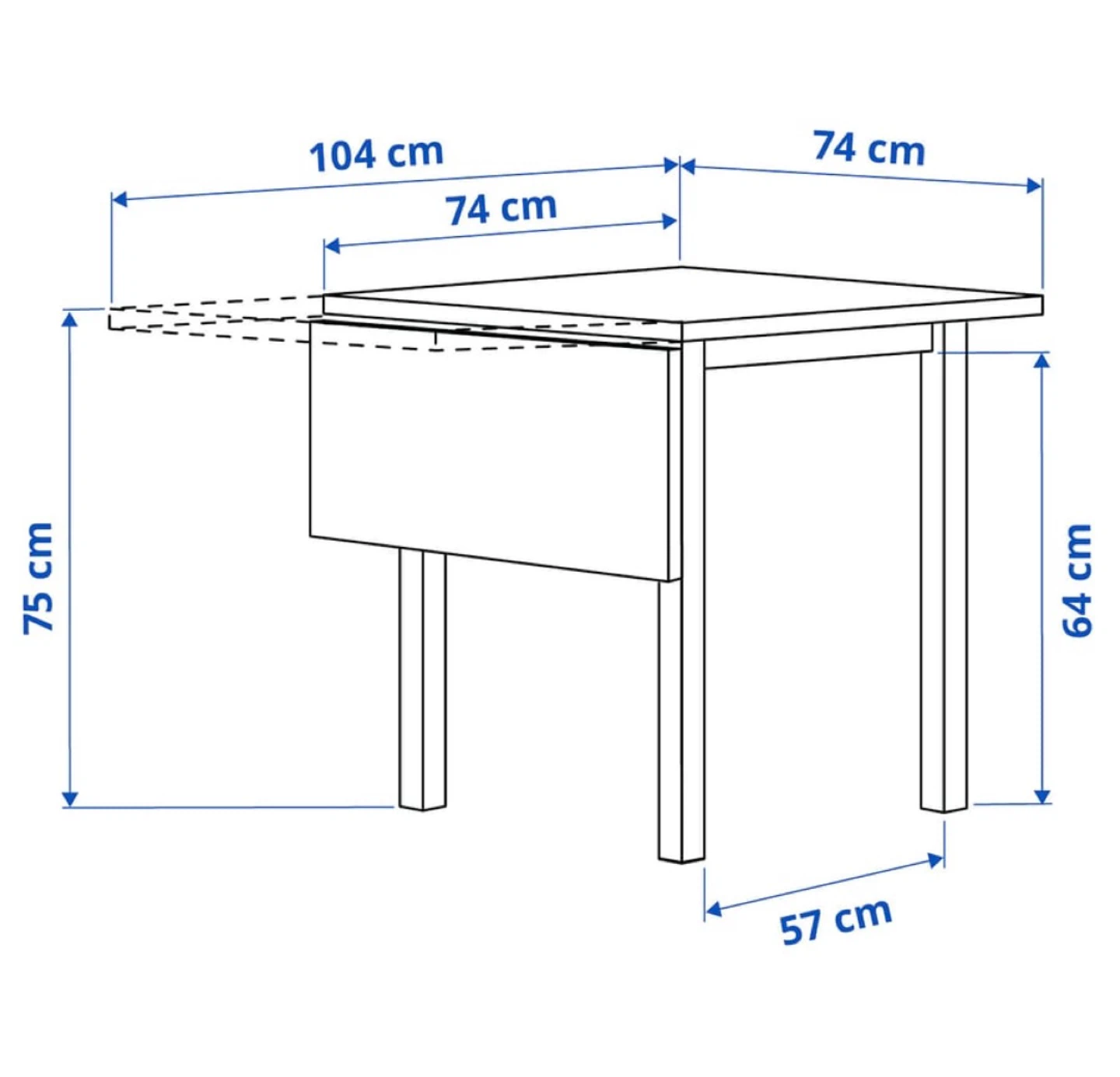 IKEA Nordviken drop leaf Dining Table - Black - photo 2