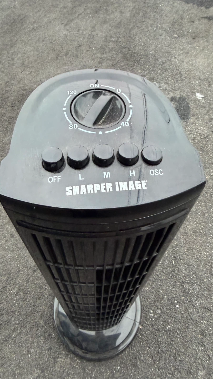 Sharper Image Black Tower Fan