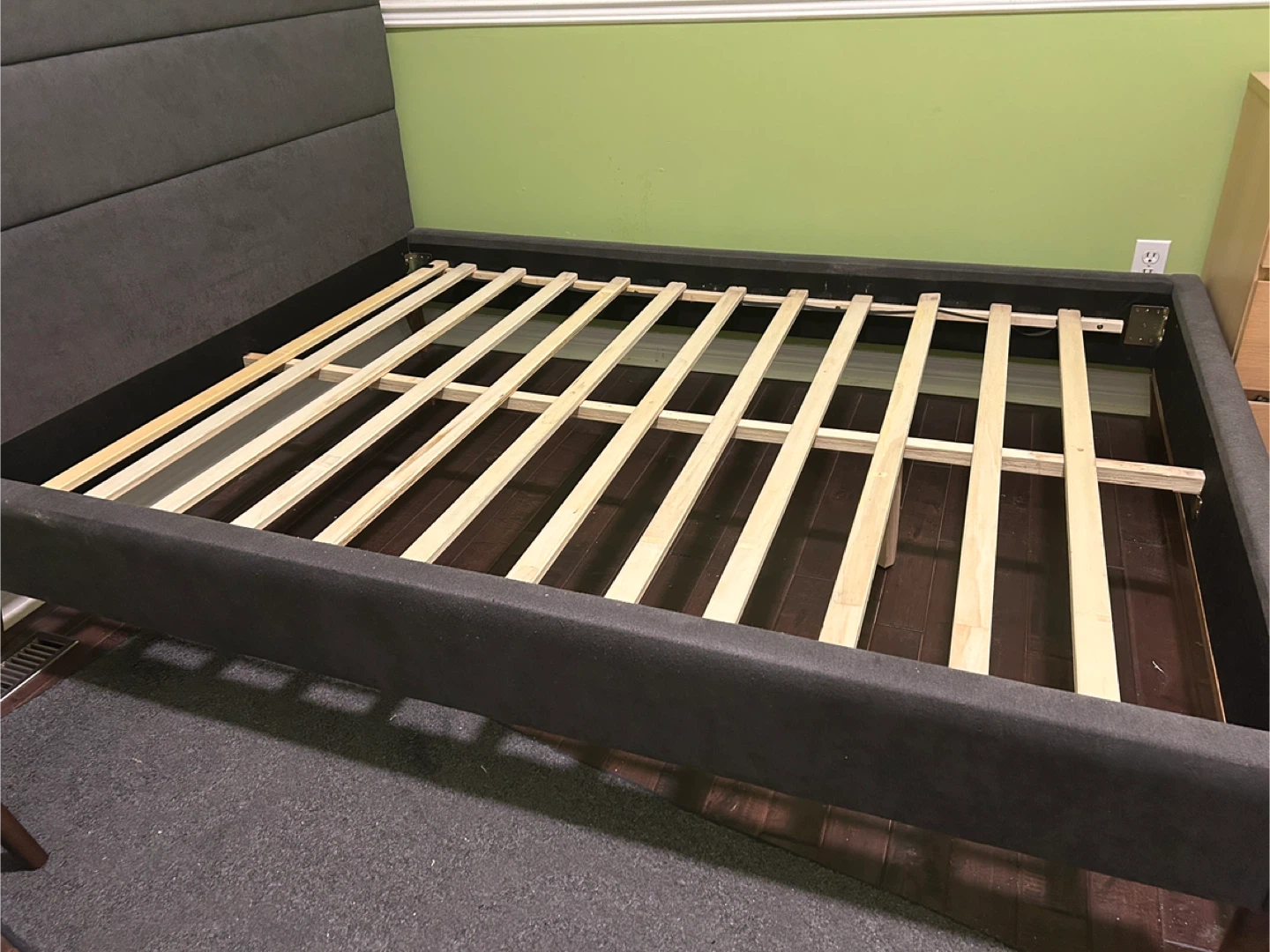Upholstered Platform Bed Frame - Grey