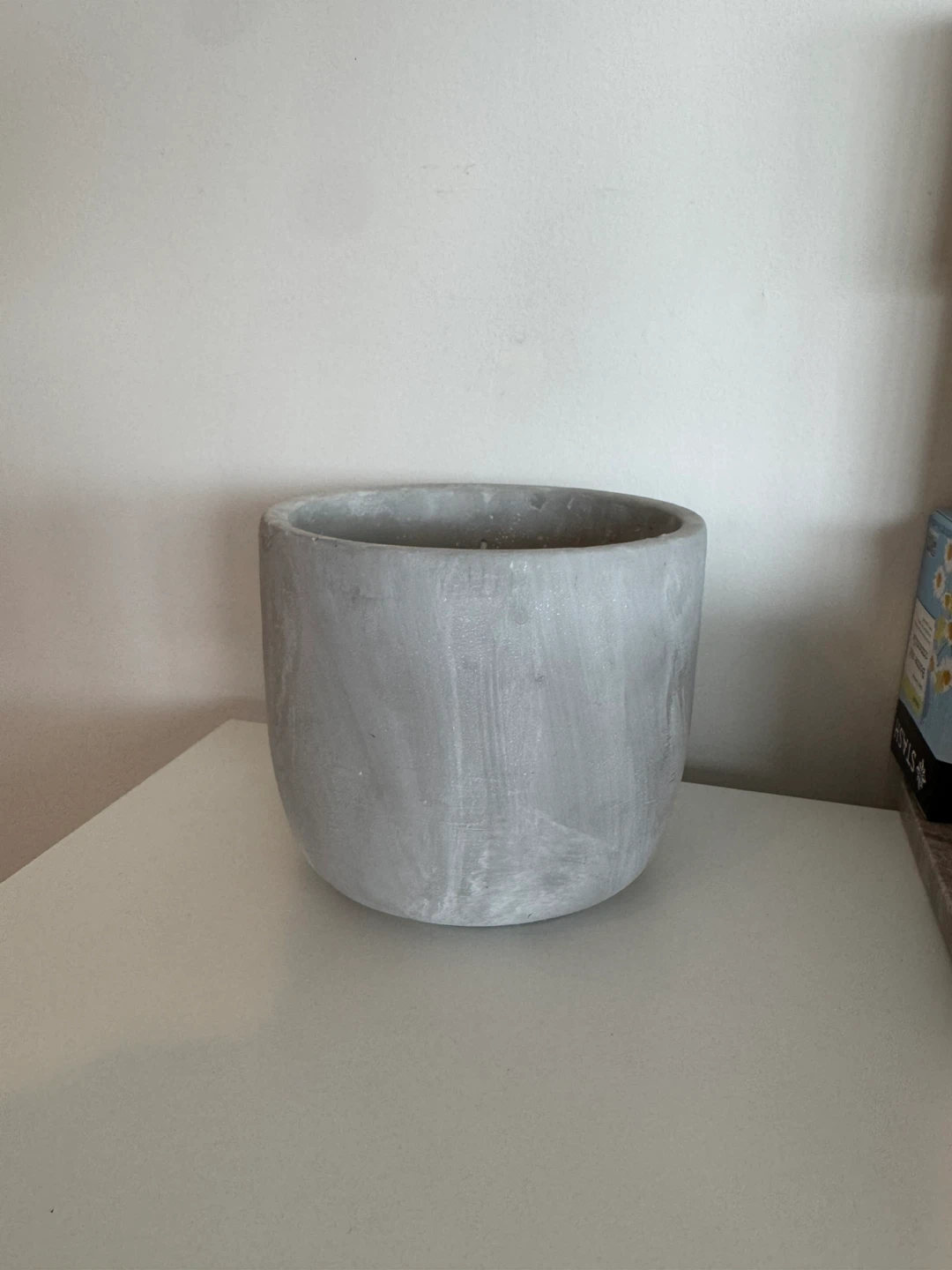 Grey Stone Flower Pot