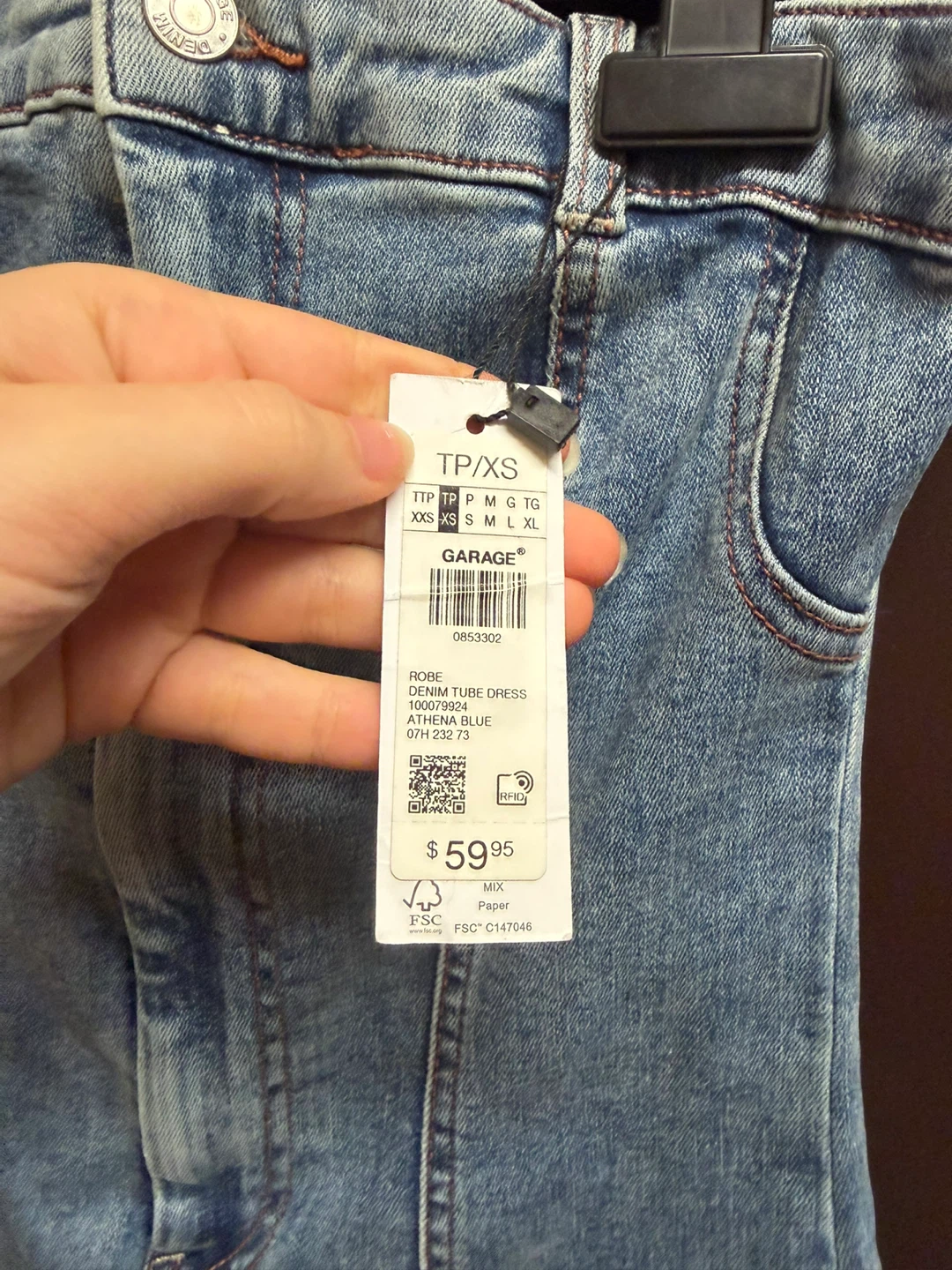 Garage Denim Tube Dress - XS - photo 3