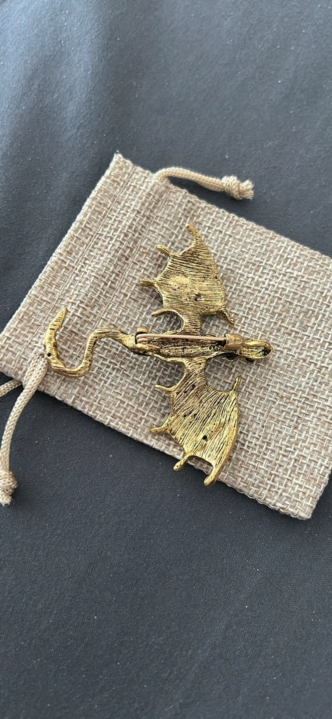 Dragon Brooch Pin - Purple & Gold - photo 3
