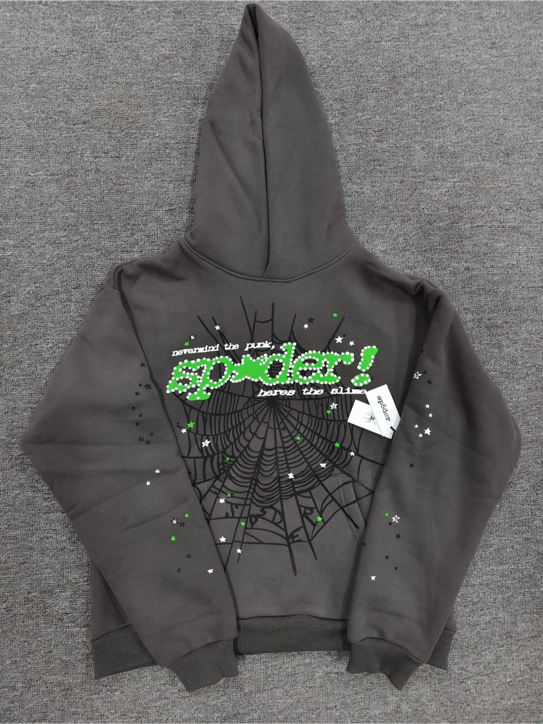 Slate Grey Sp5der Wait Web Hoodie