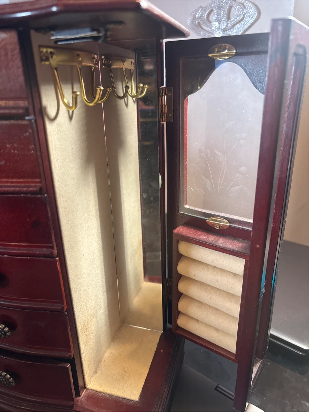 Wooden Jewelry Box with Drawers - photo 2