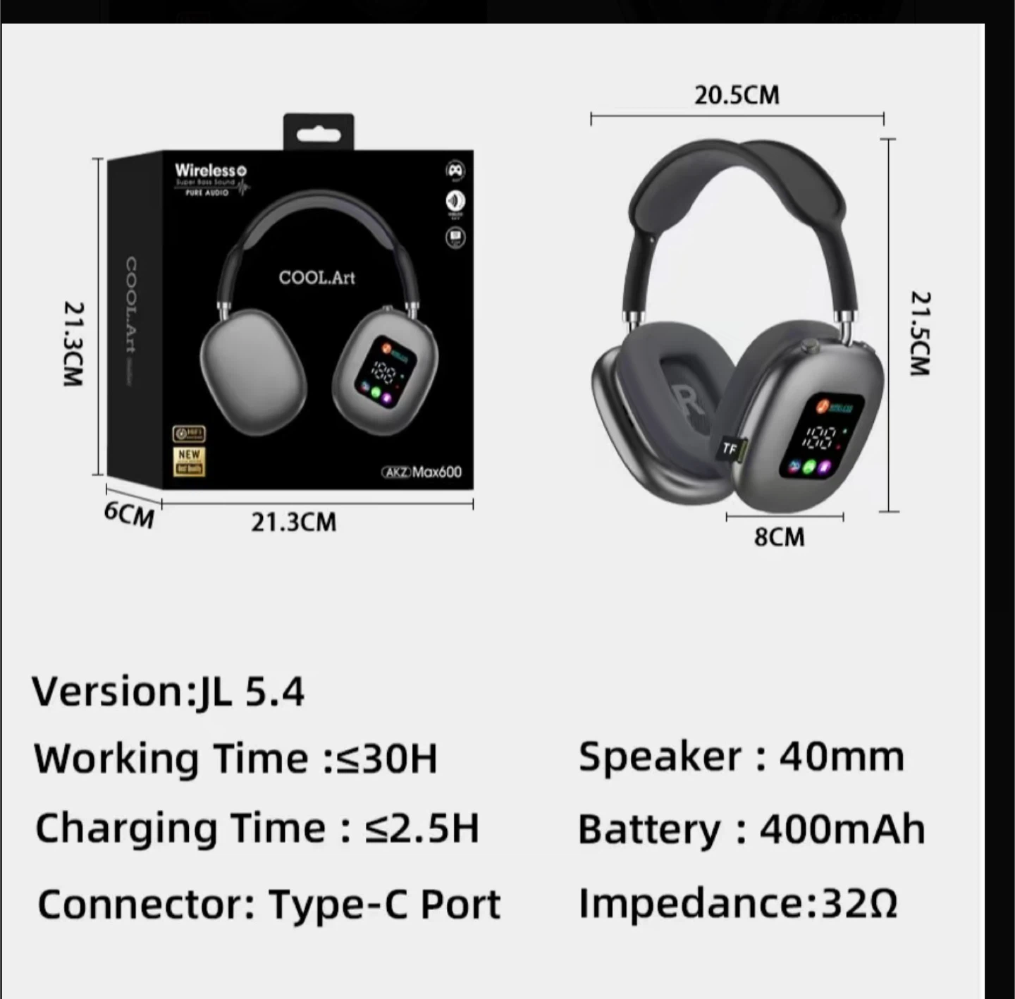 AKZ Max600 Wireless Headset - Like New! - photo 3