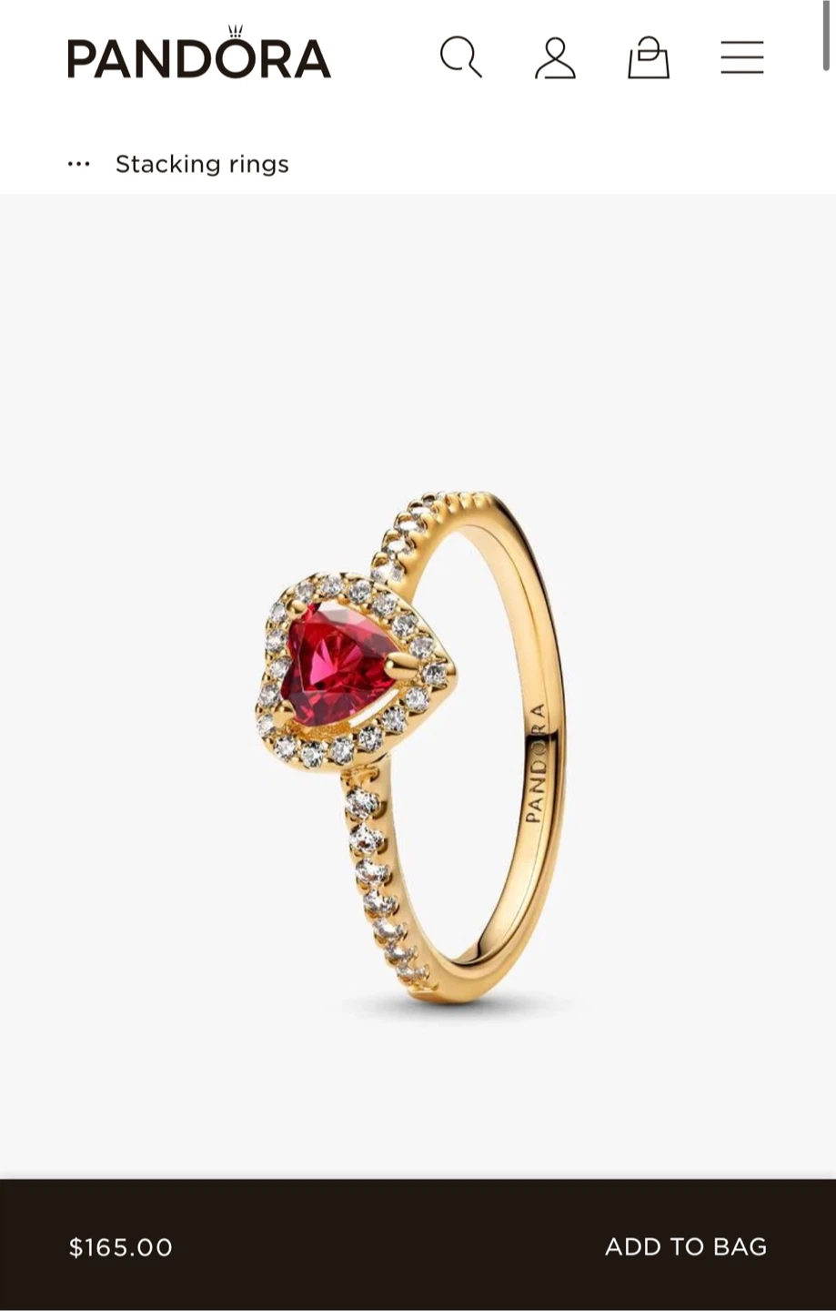 Pandora Gold Heart Ring - photo 3