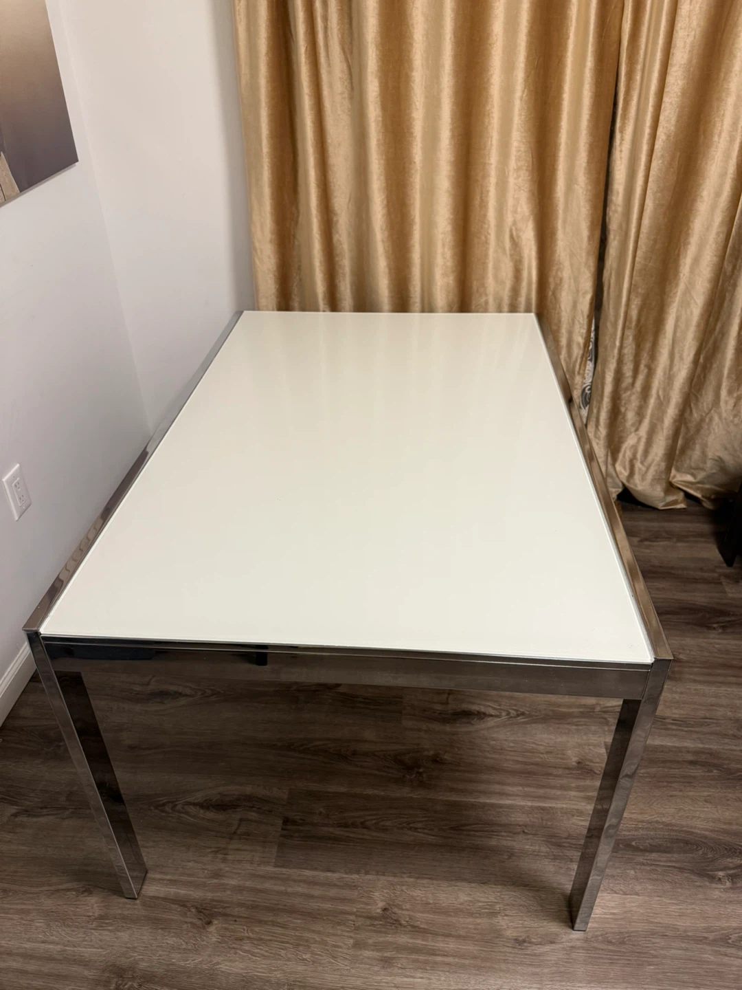 White & Chrome Dining Table