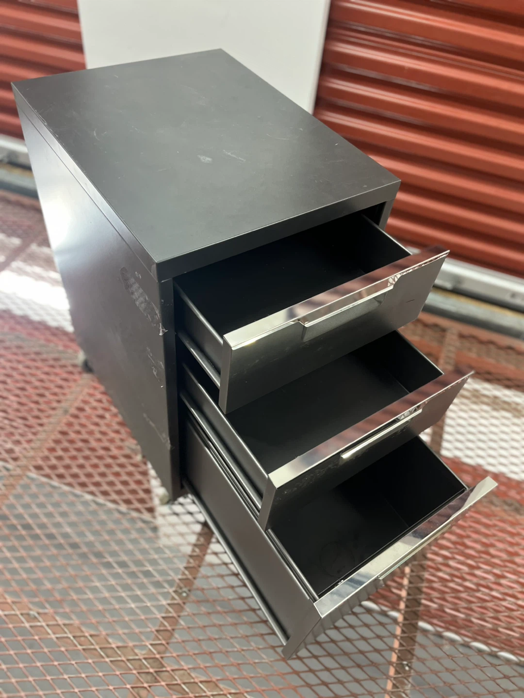 Black 3-Drawer Rolling File Cabinet - photo 2