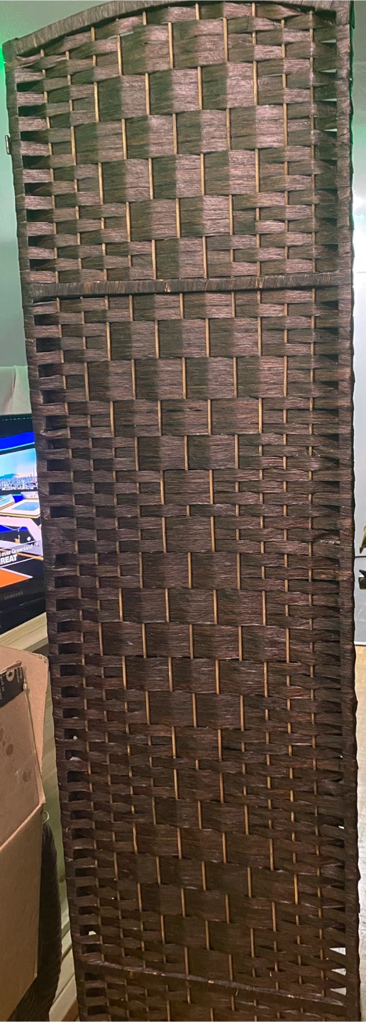 Woven Room Divider - Chestnut Brown