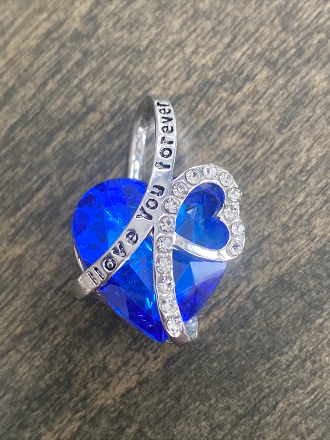 Blue Heart Crystal Pendant - Love You Forever