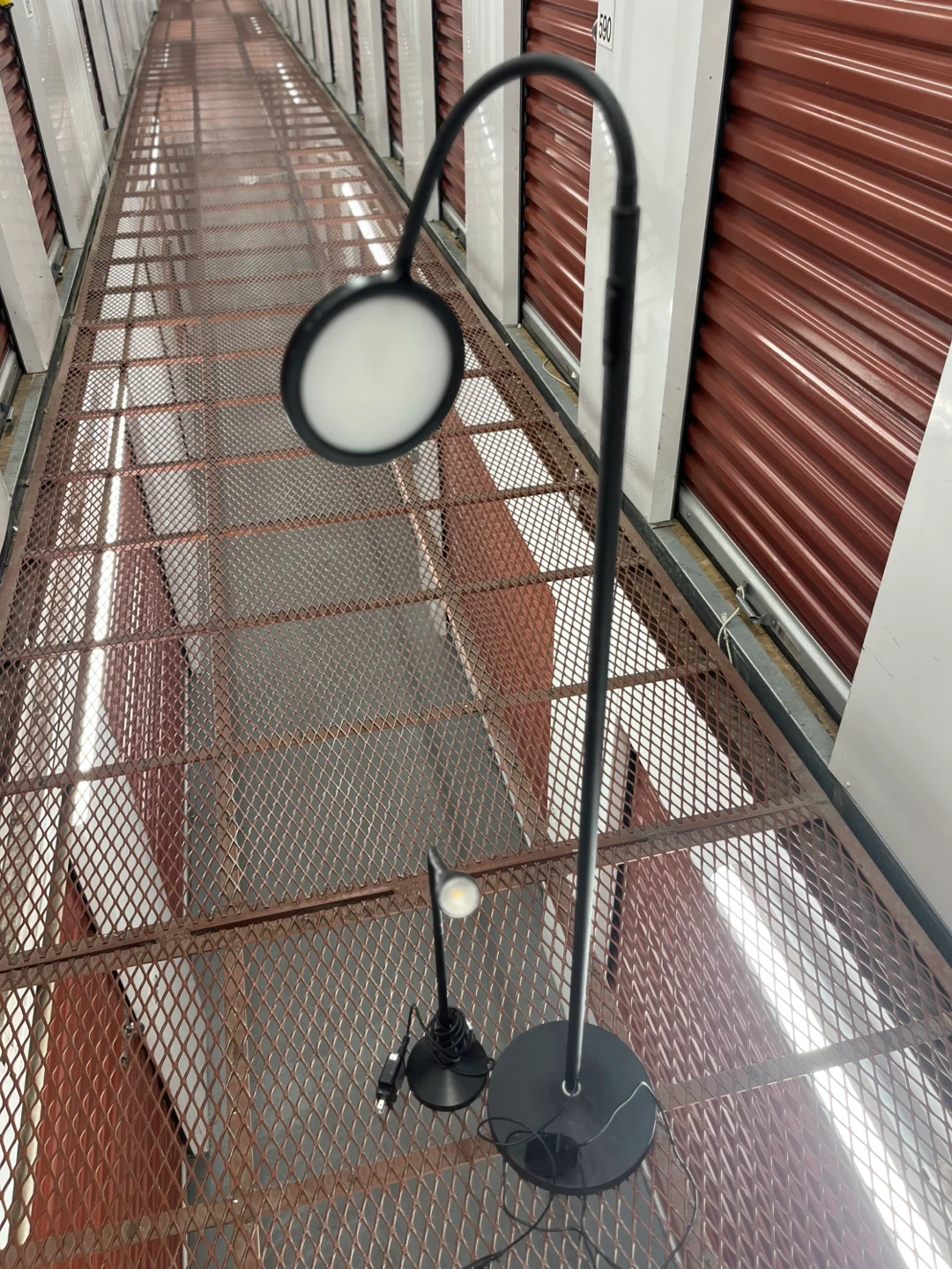 Black Floor & Desk Lamp Set