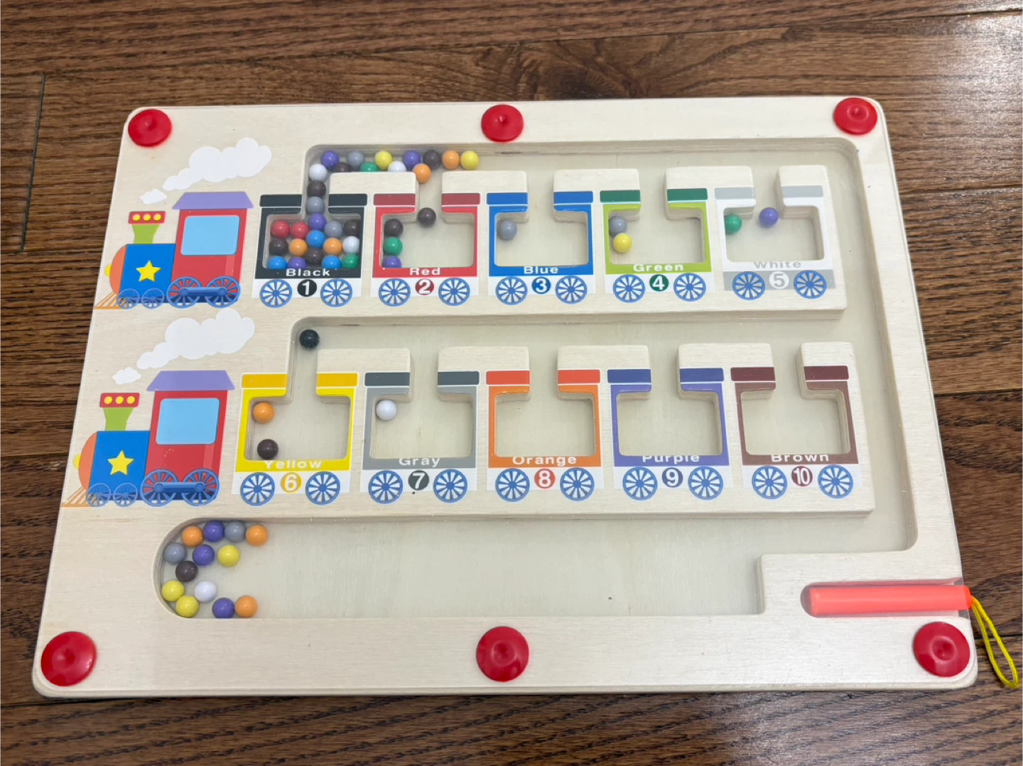 Wooden Train Color Matching Bead Maze Toy