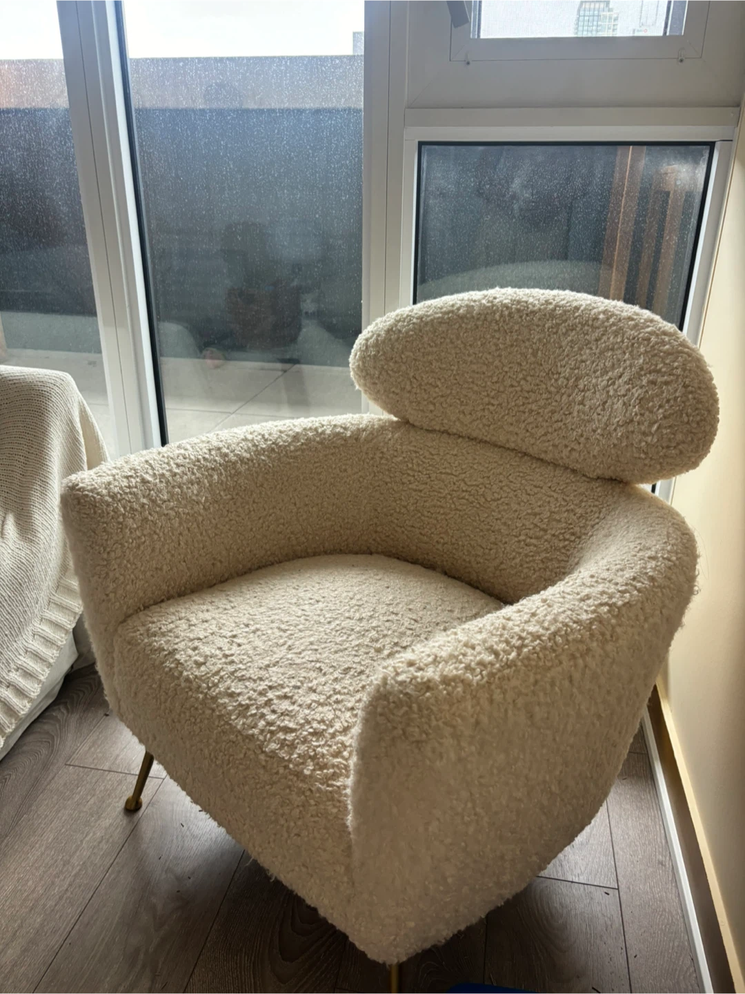 Cream Boucle Accent Chair