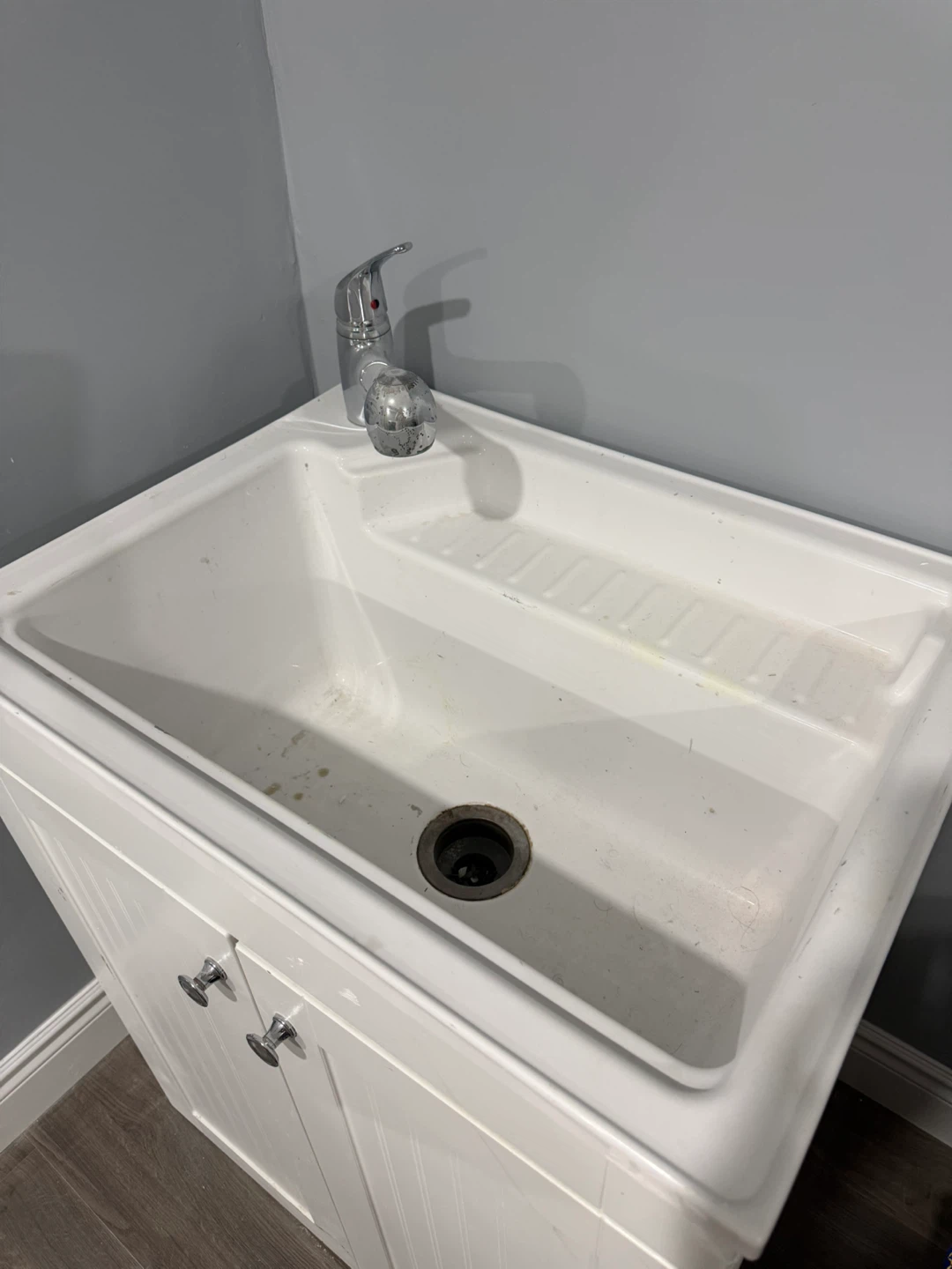 Laundry Sink with Cabinet - White - photo 2