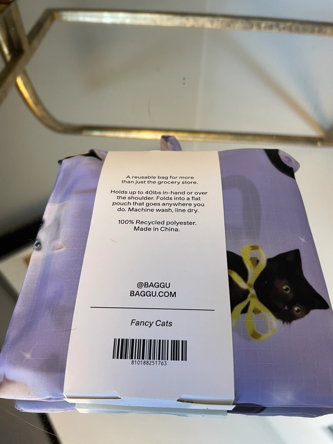 Baggu Standard Sized Reusable Bag Fancy Cats NEW - photo 2