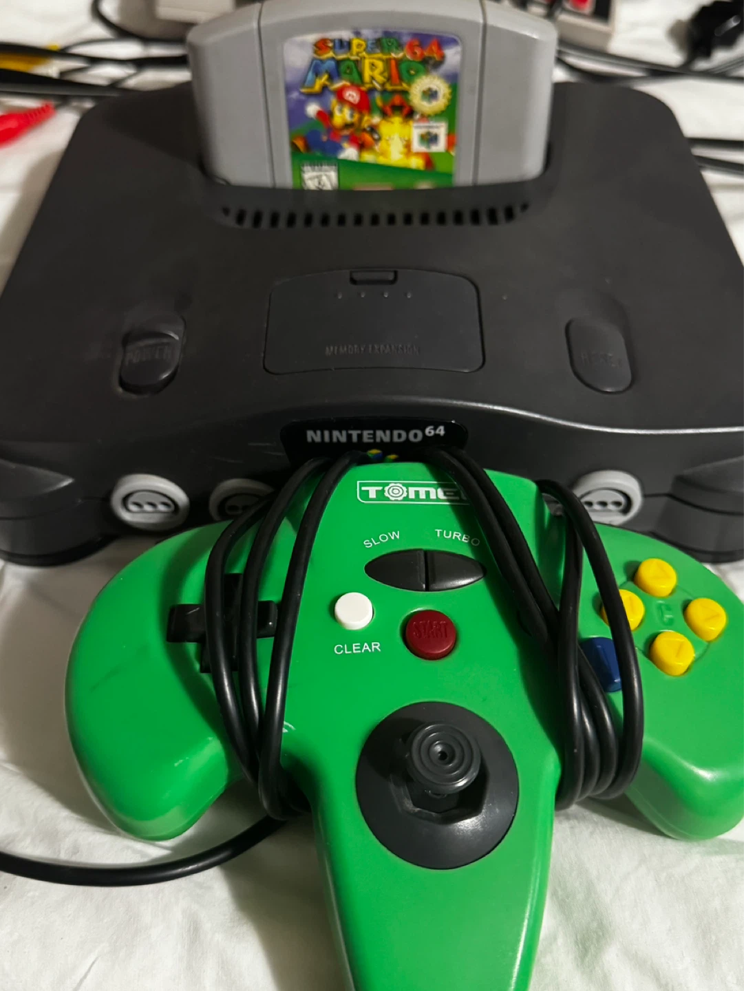 Nintendo 64 Console with Super Mario 64 & Green Controller - photo 3