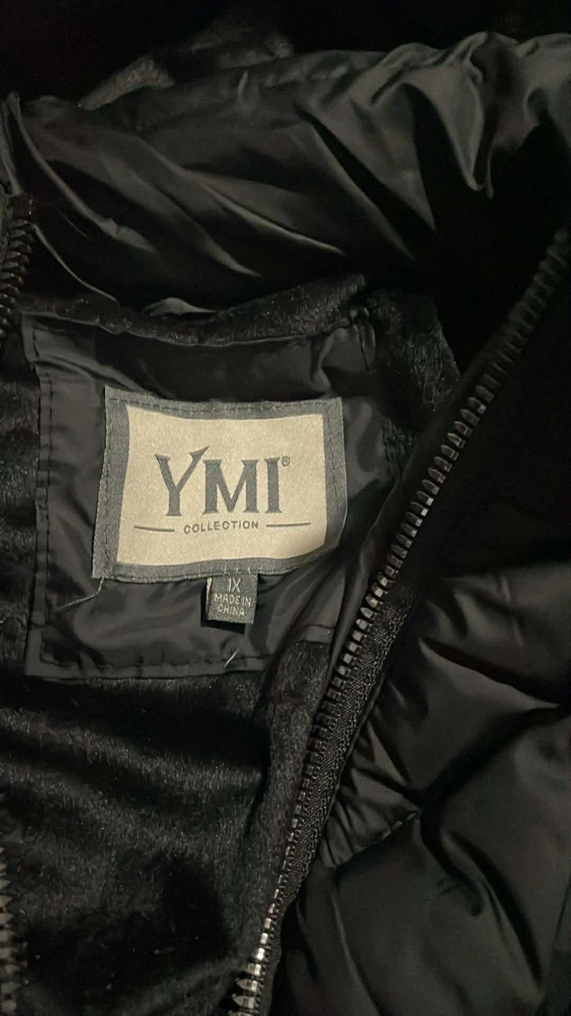 YMI Collection Black Puffer Coat with Fur Hood - Size 1X - photo 2