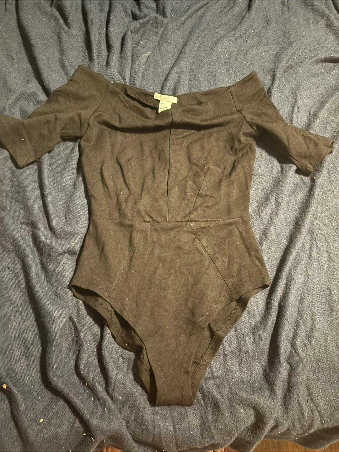 H&M Black Off-the-Shoulder Bodysuit Size 4