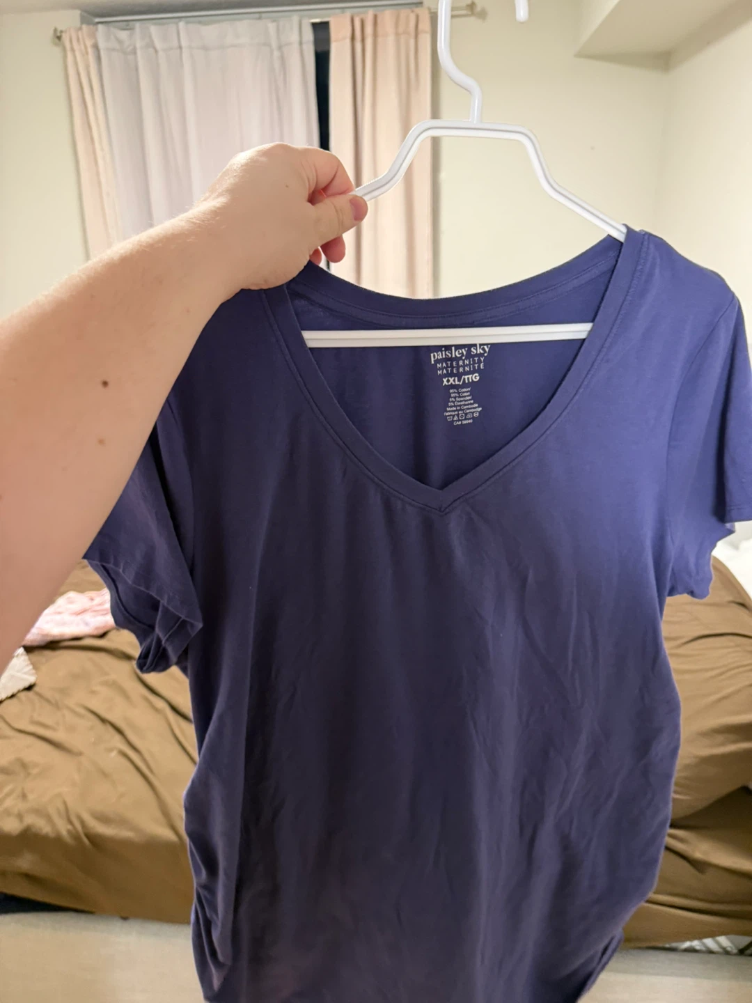 Paisley Sky Maternity V-Neck T-Shirt XXL