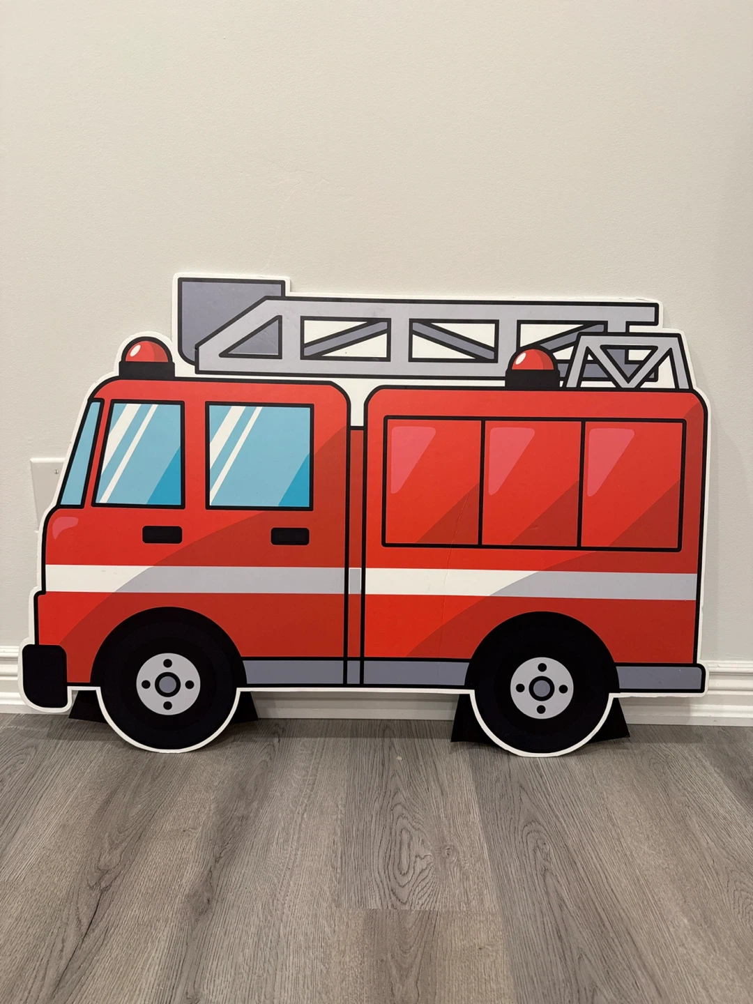 Fire Truck Cutout  and Birthday Balloons Set