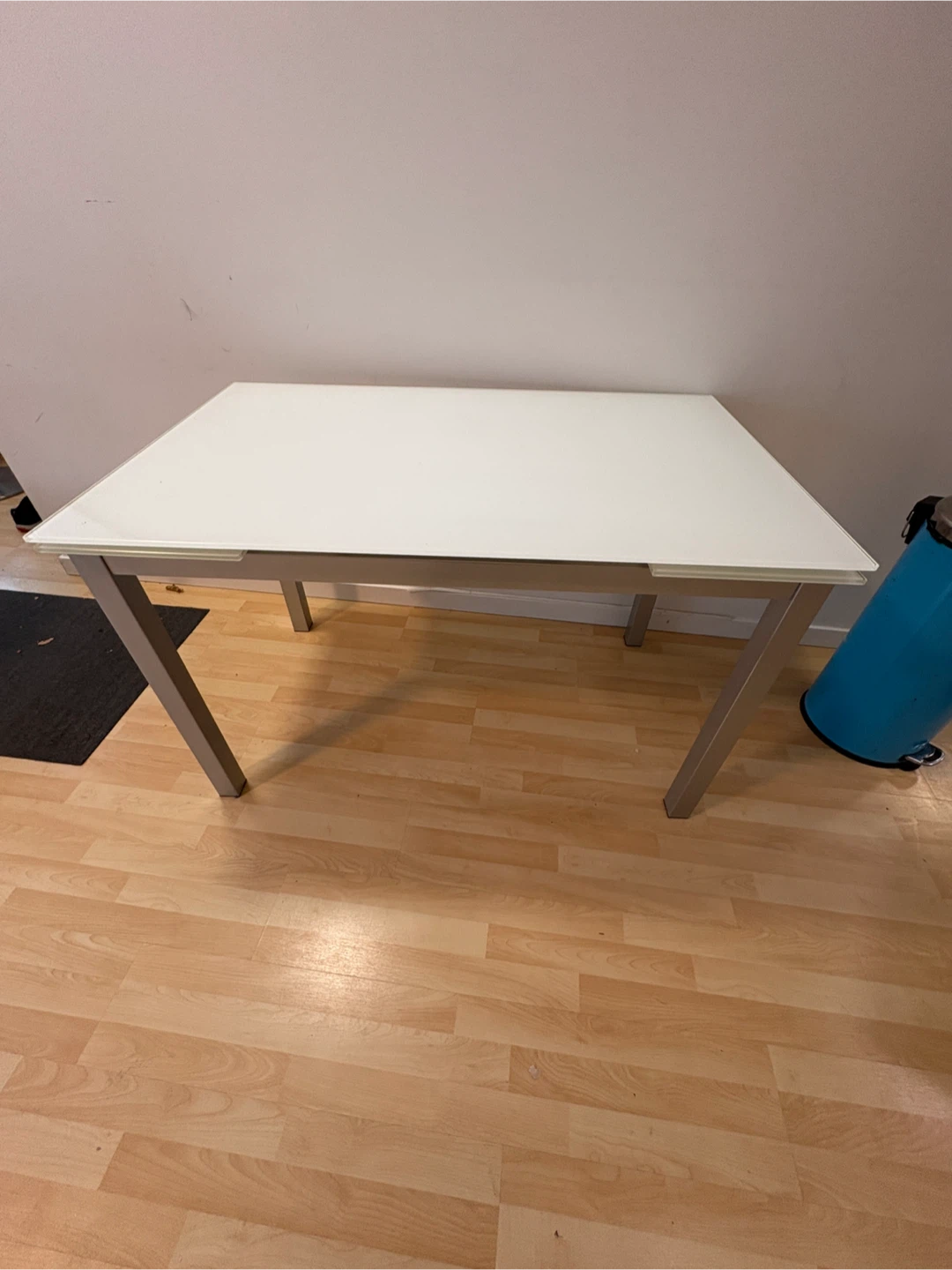 White Glass Top Dining Table