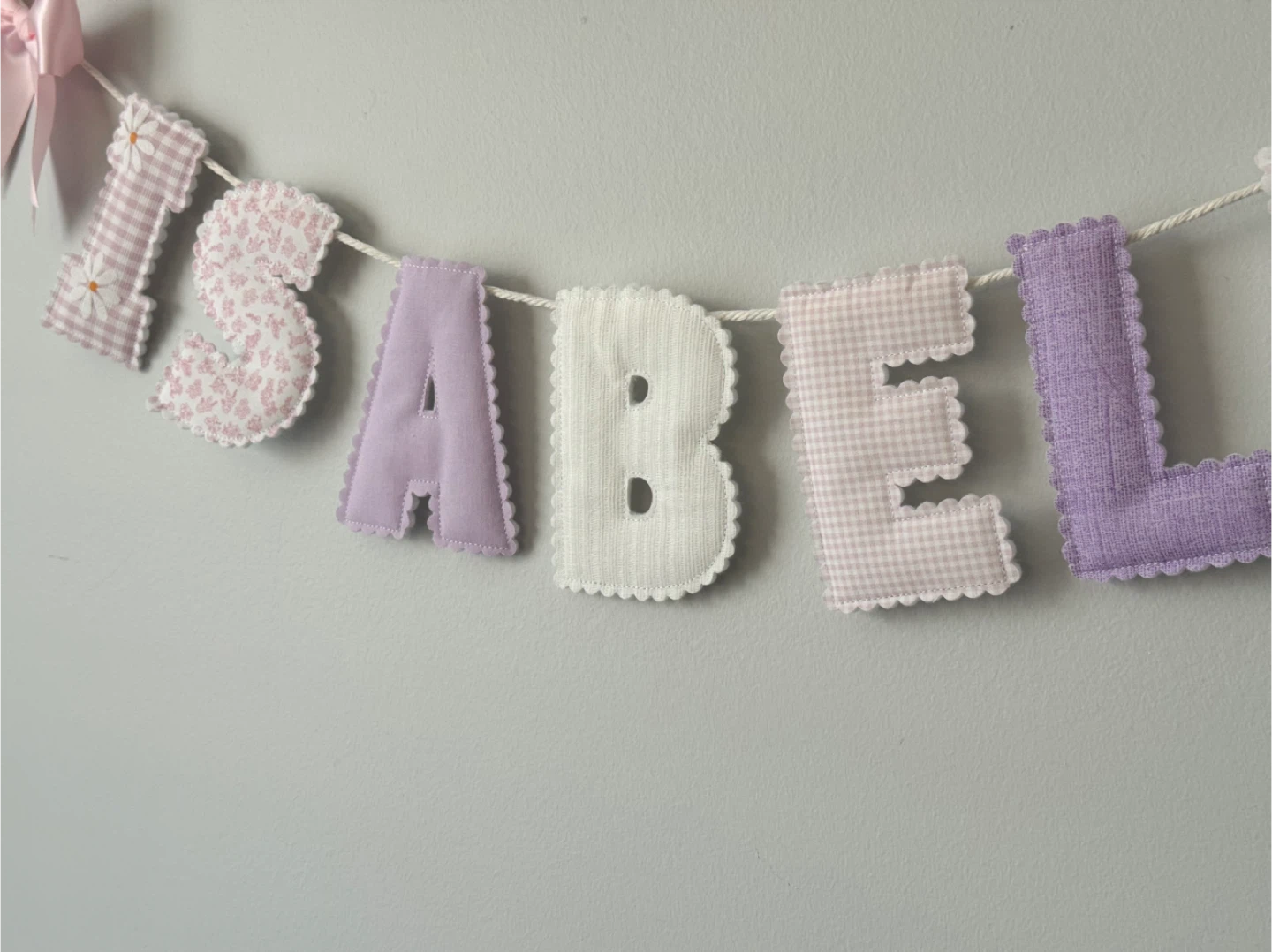 Custom Personalized Fabric Name Bunting Banner - photo 2