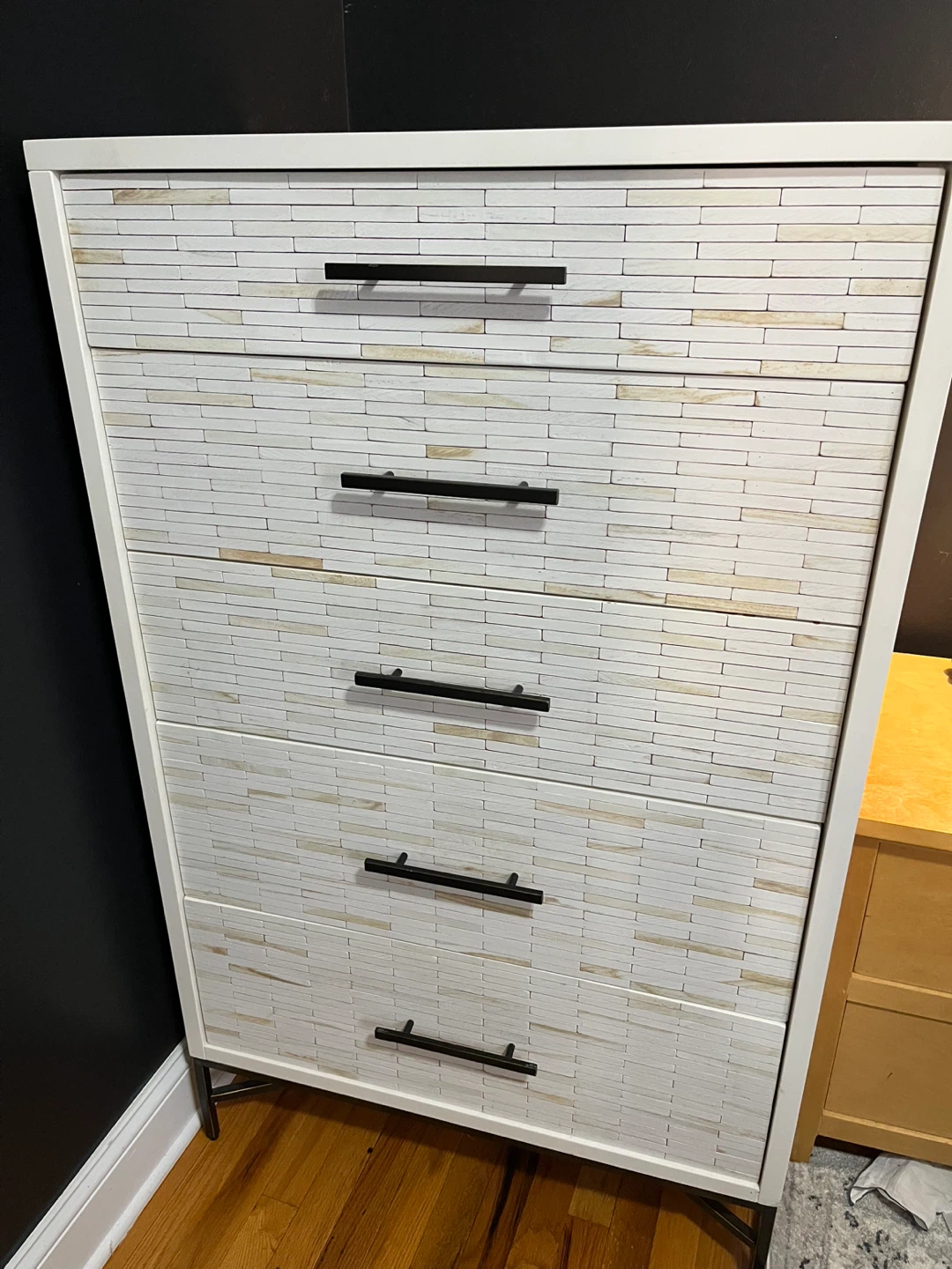 High-End Solid Wood Chest of Drawers with Slatted Fronts