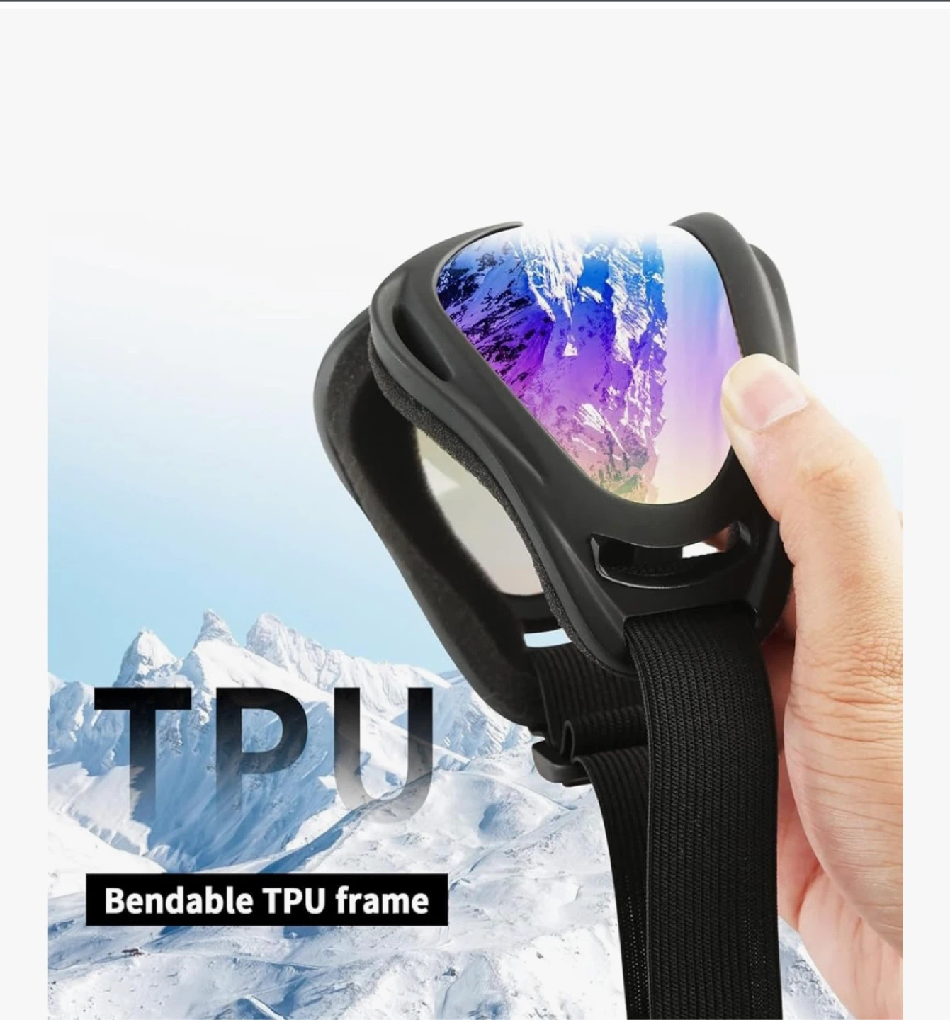 Coolon Ski Goggles - Bendable TPU Frame, UV Protection, Anti-Fog - photo 4