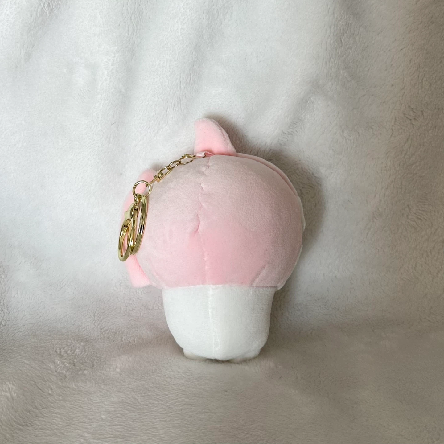Chiikawa-lookalike Fish Kawaii Plush Keychain - Pink & White - photo 3