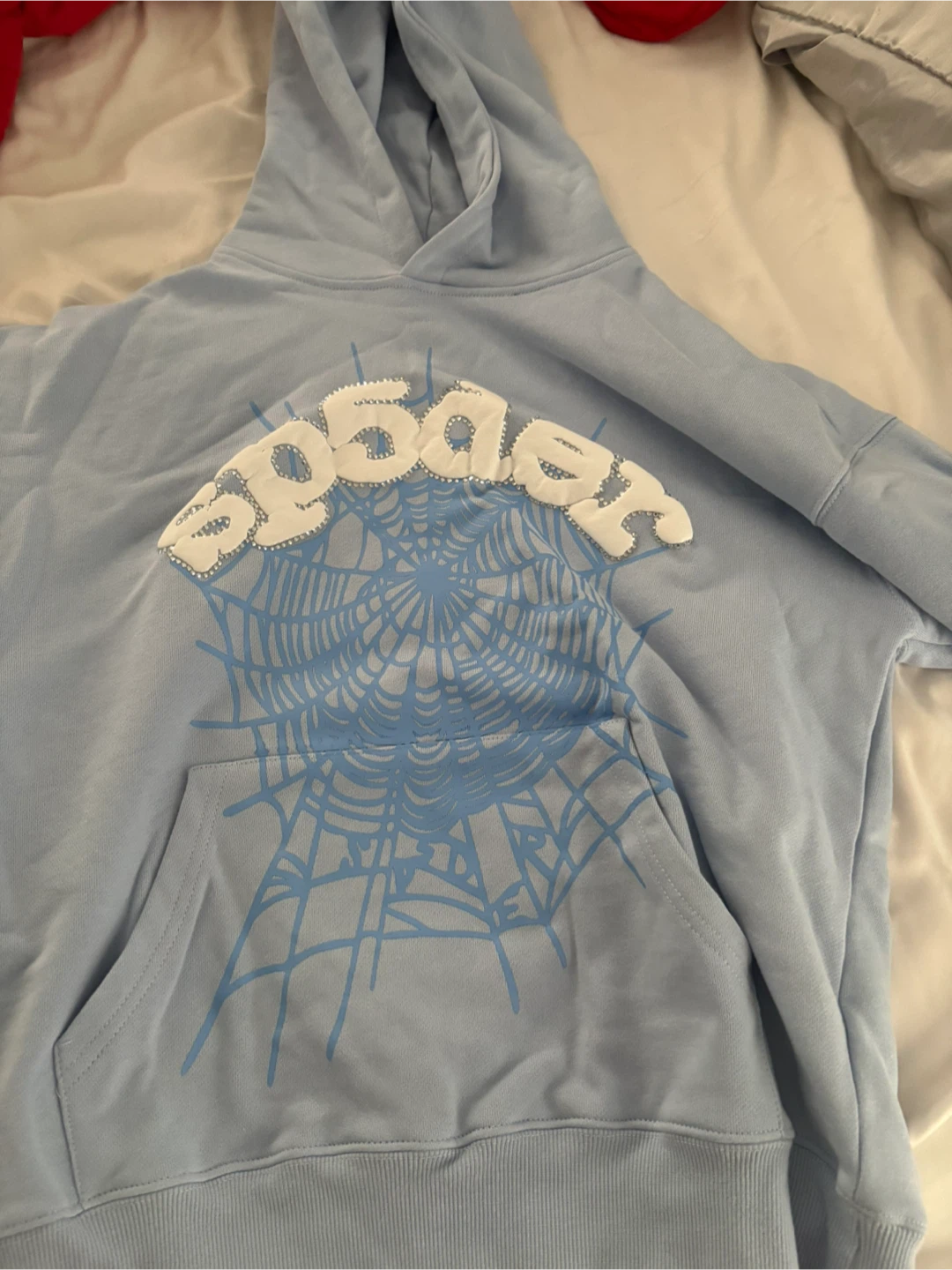 Spider baby blue men’s small hoodie - photo 3