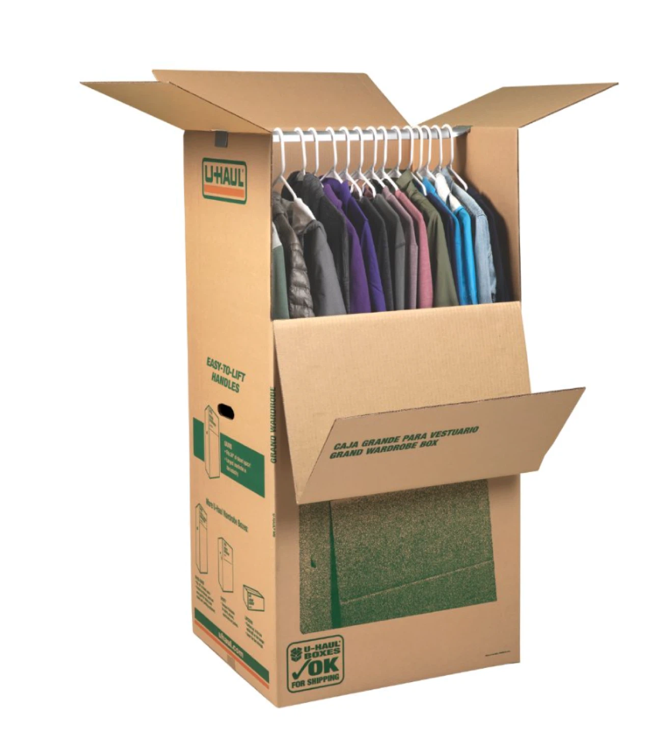 U-Haul Wardrobe Moving Box with Hanging Bar