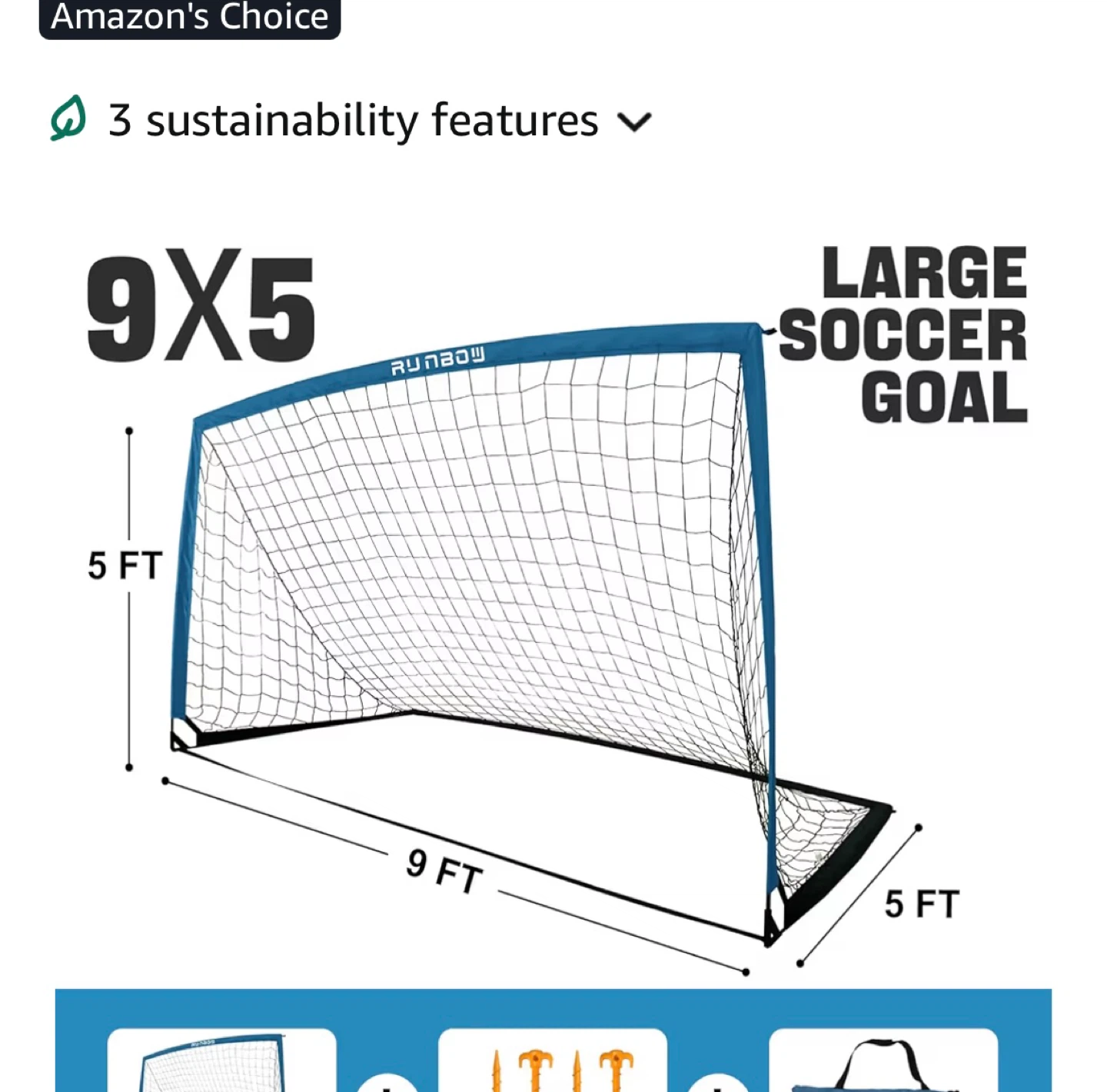 RUNBOW 9x5ft Soccer Goal - photo 4