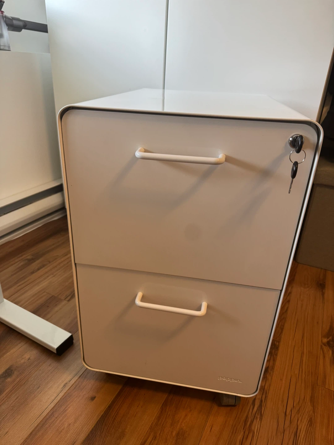 Poppin White 2-Drawer Filing Cabinet