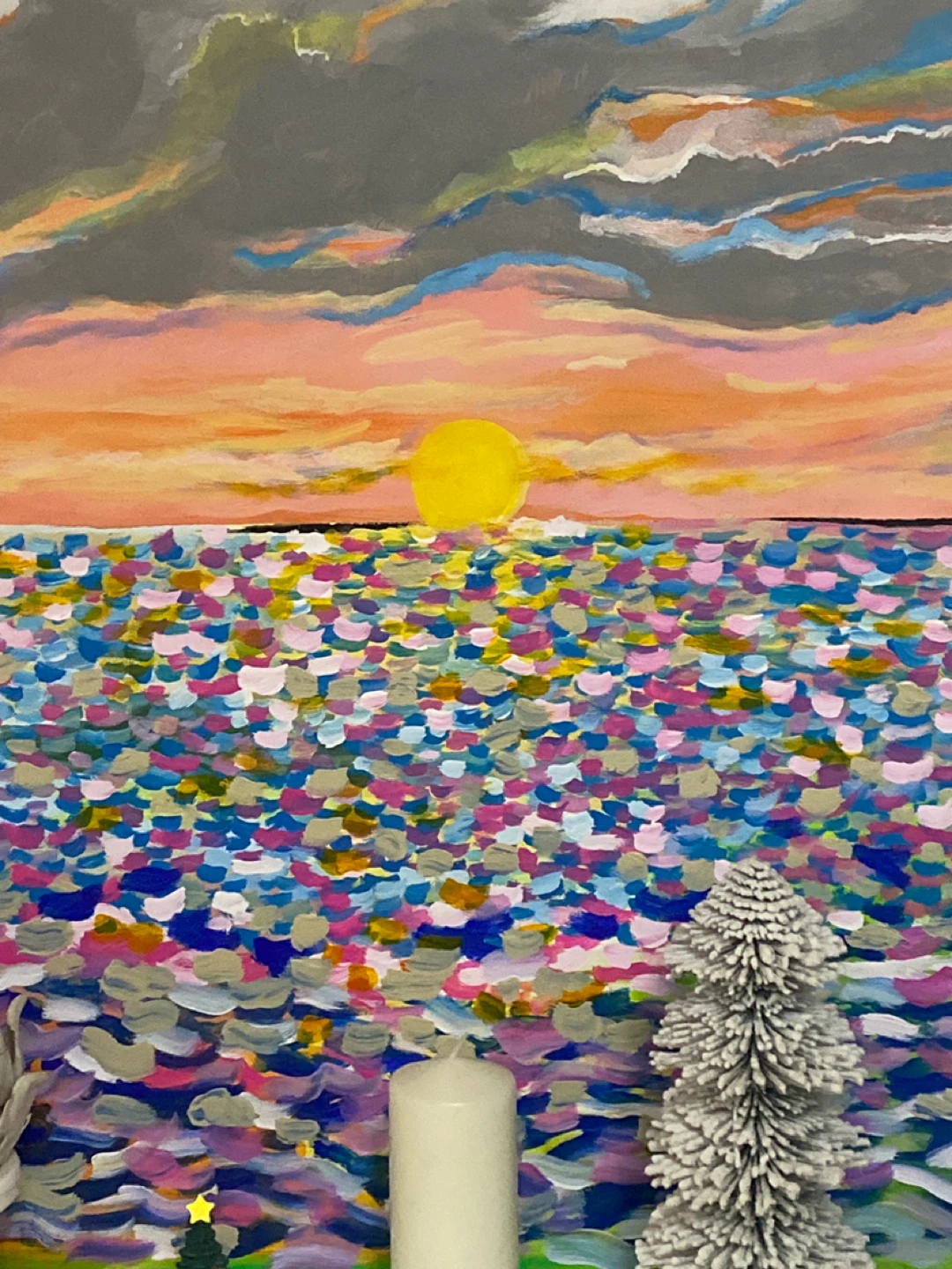Colorful Abstract Sunset Seascape Painting - photo 2