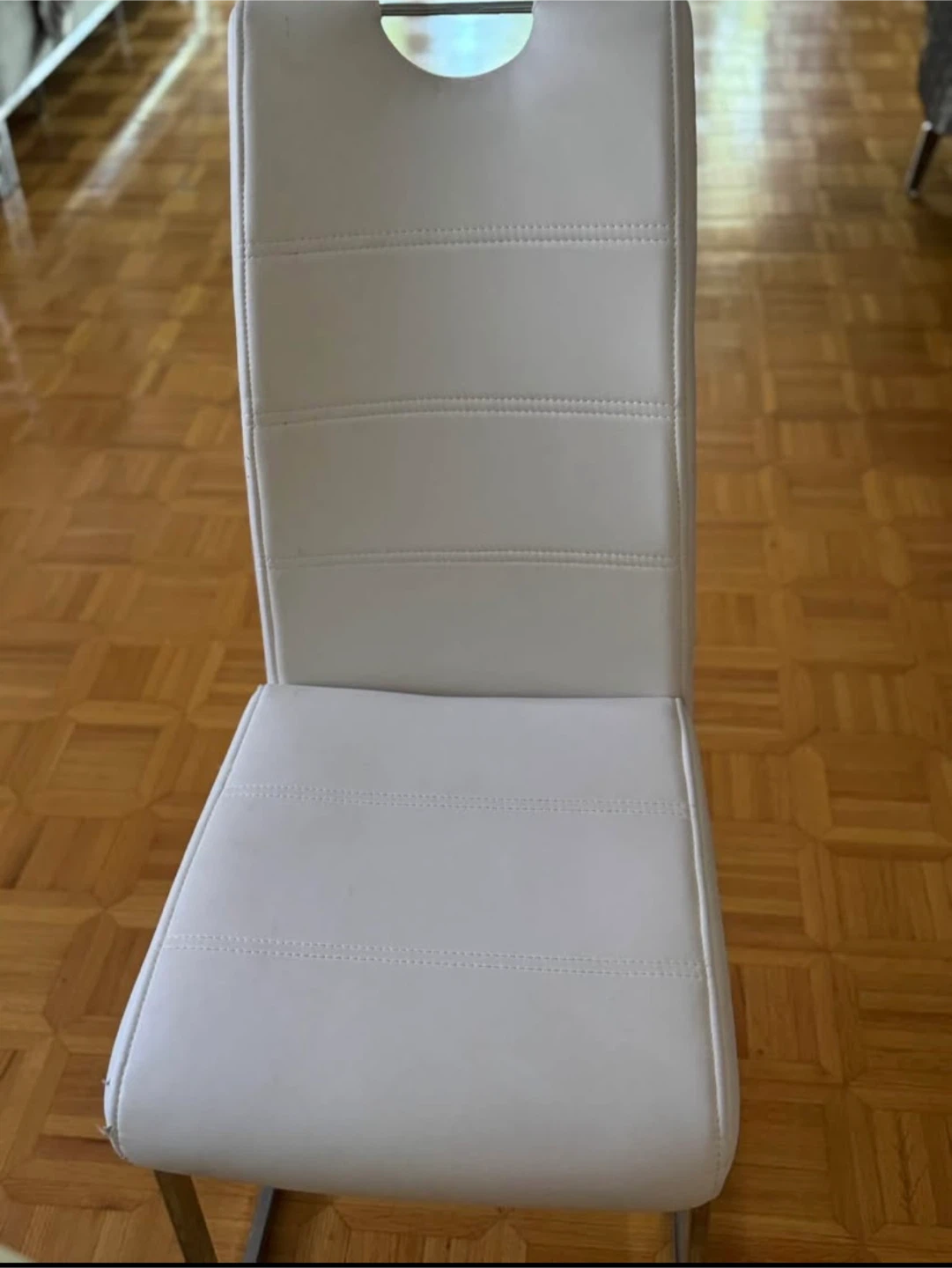 Set of 6 White Faux Leather Dining Chairs - photo 3