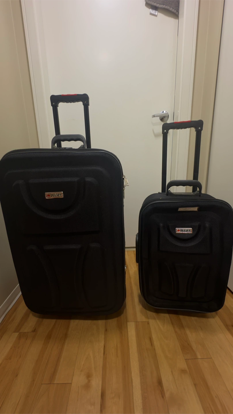 Delsey Luggage Set - 2 Black Suitcases