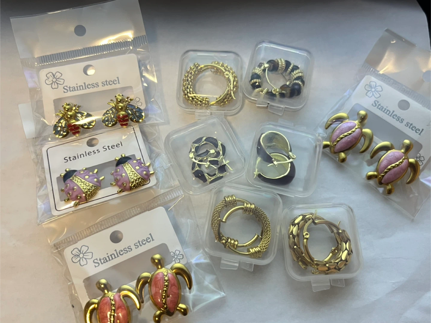 earrings and necklaces