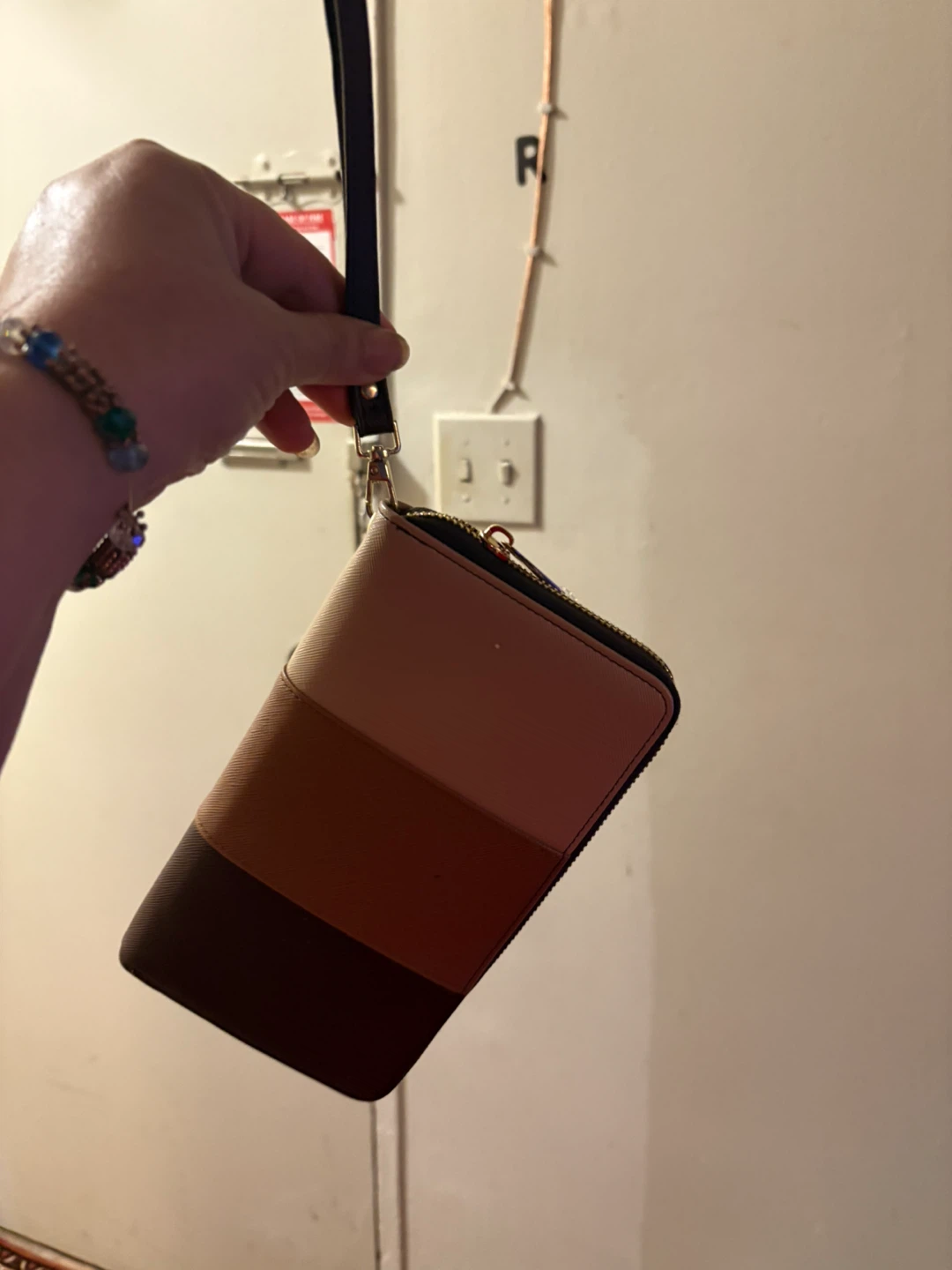 Zipped Wallet with Wrist Strap