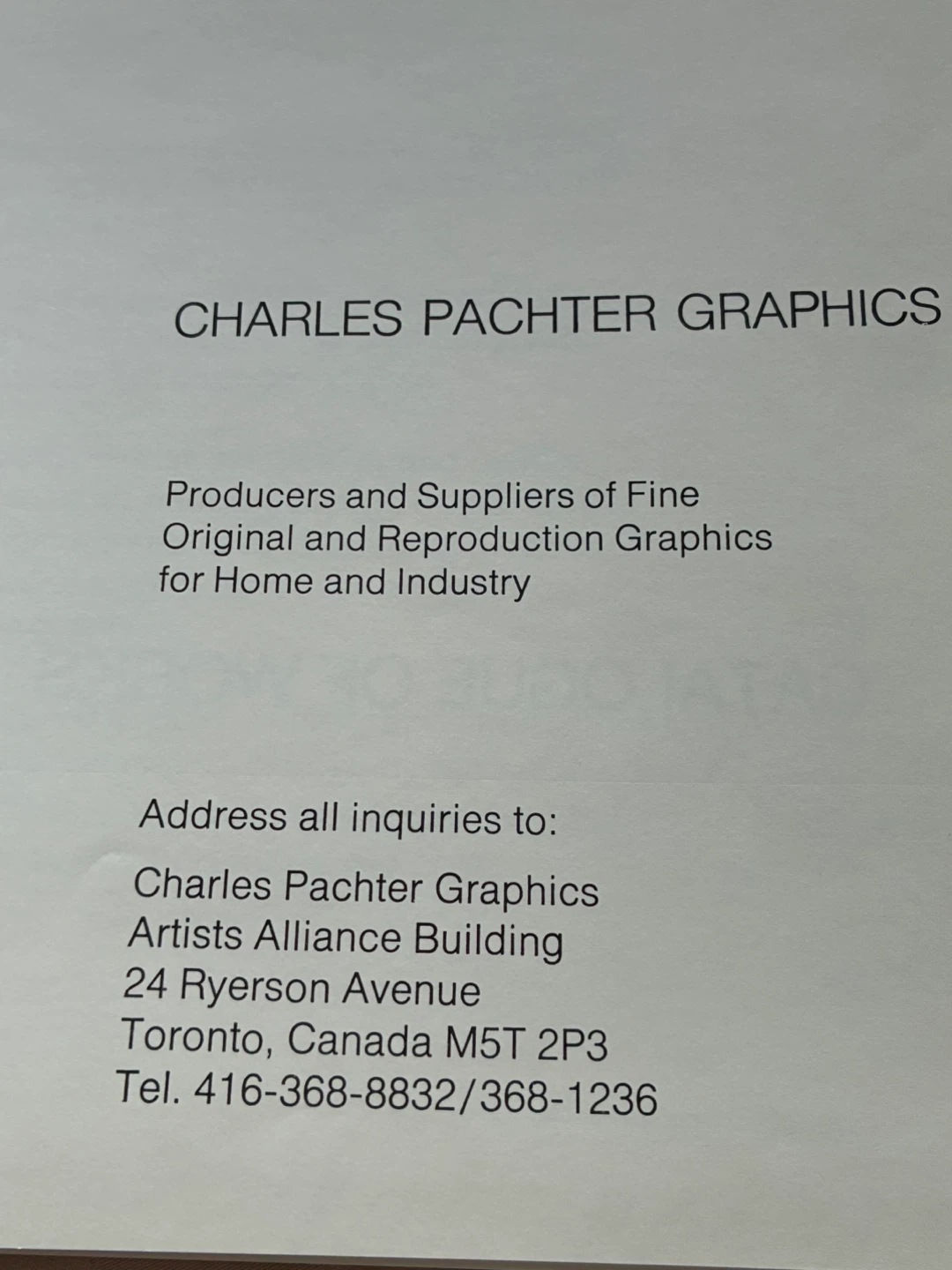 Art Canada 1976 print original  CHARLES PACHTER GRAPHICS - photo 2