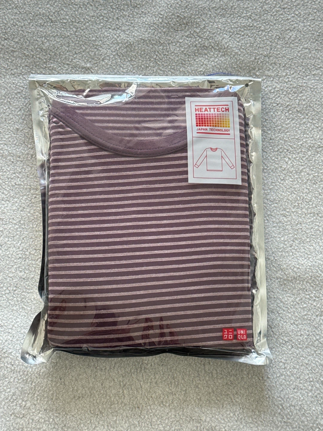 Uniqlo Heattech Striped Long Sleeve Top